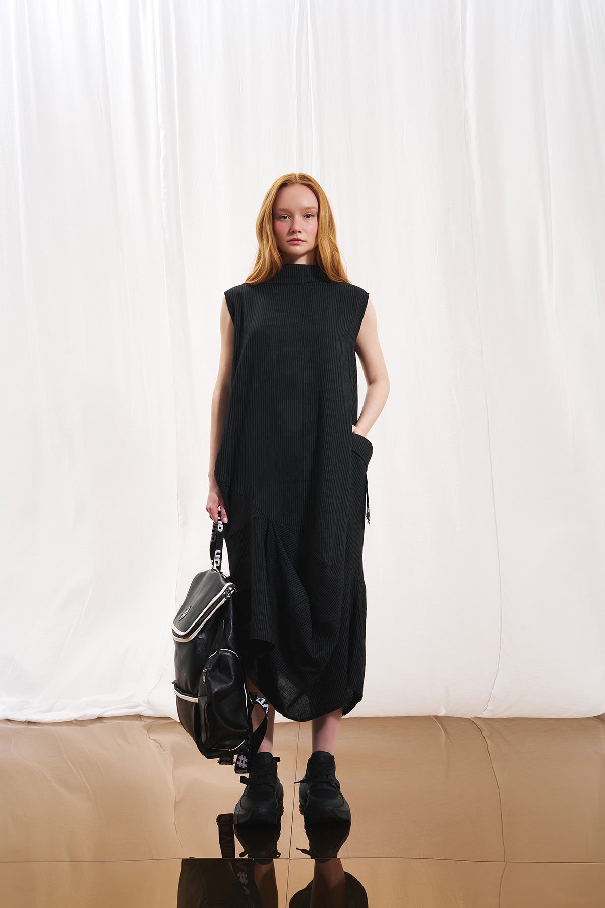 Black Striped Dress 17377