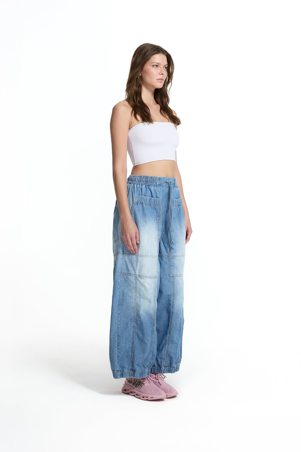 Blue Denim Jogger Trousers 19002