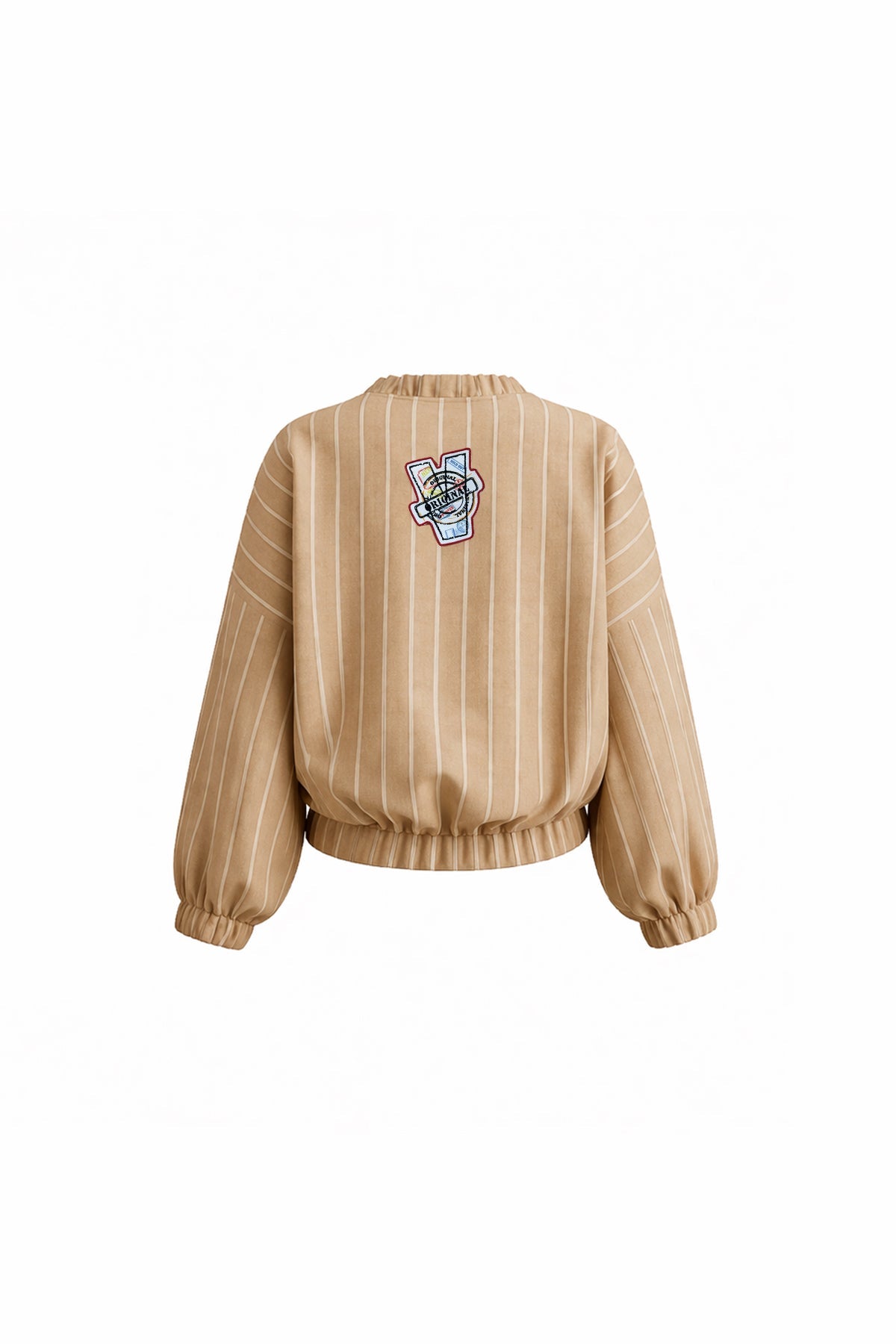 Cream White Embroidered Bomber Jacket 19150