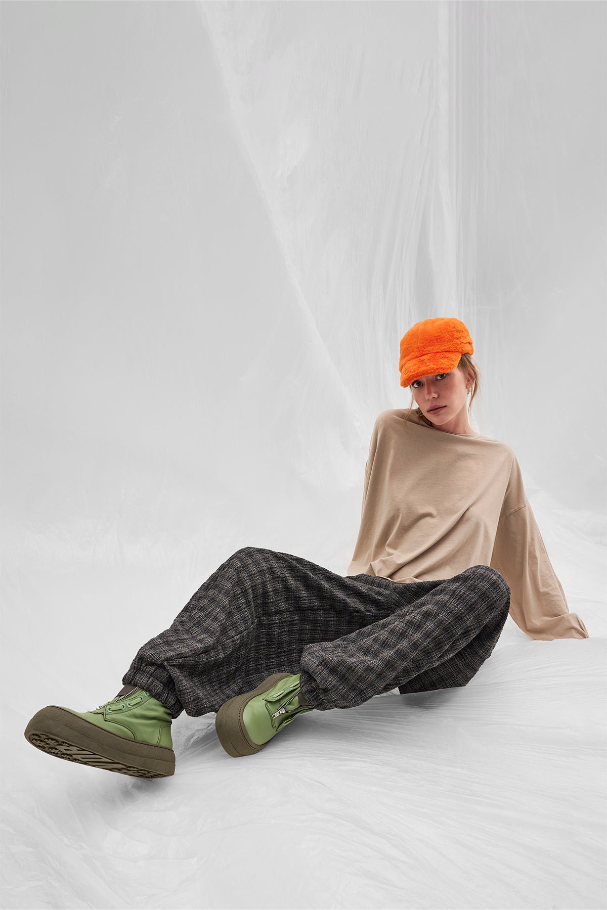 Beige L S T-shirt 14095