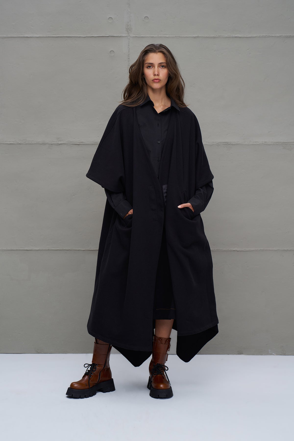 Black Oversized Long Cardigan 18047