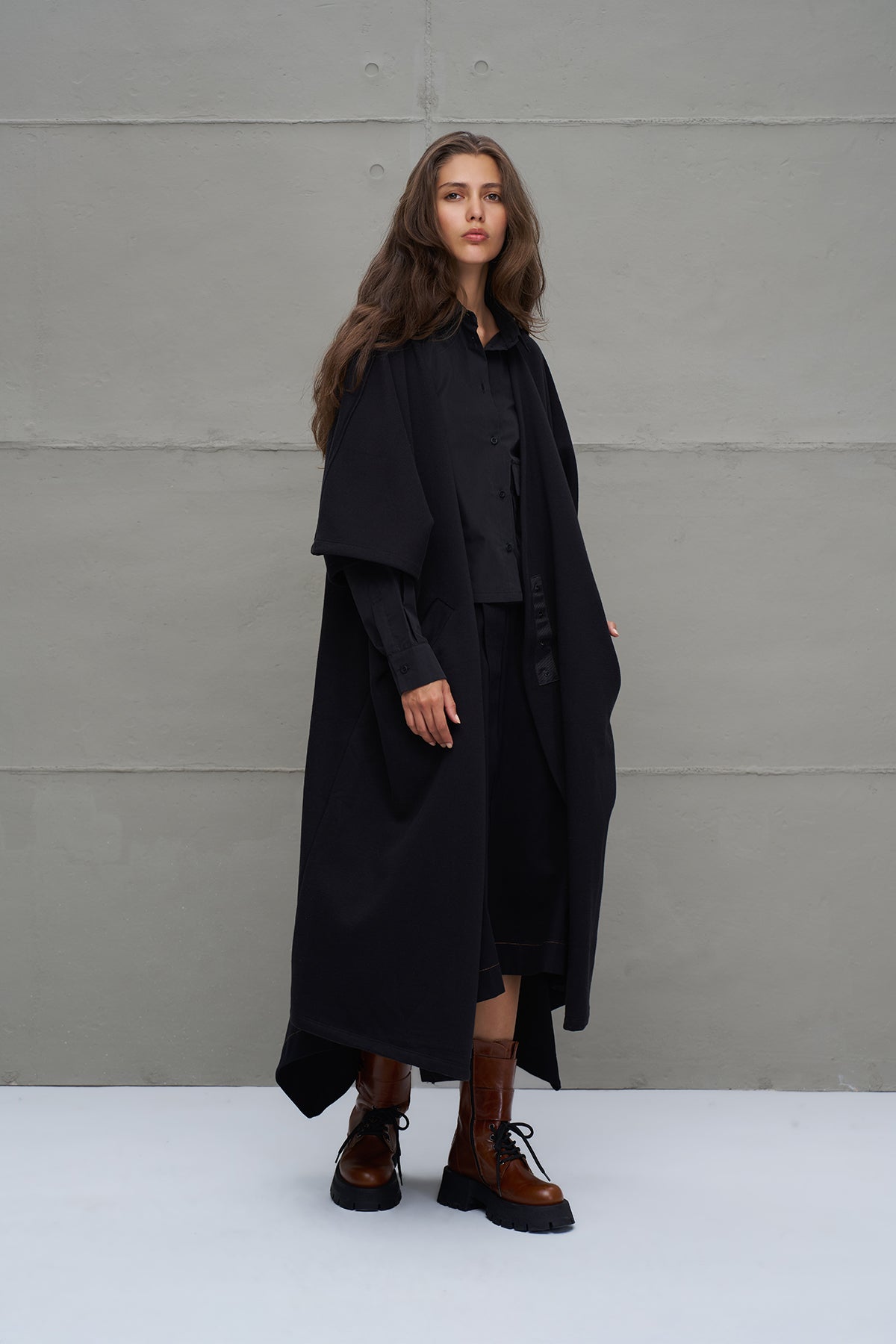 Black Oversized Long Cardigan 18047