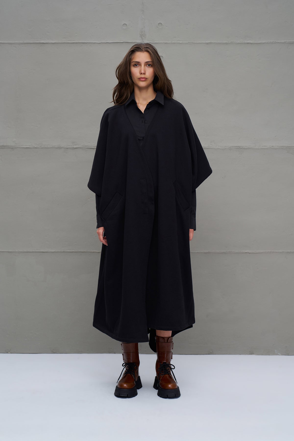 Black Oversized Long Cardigan 18047
