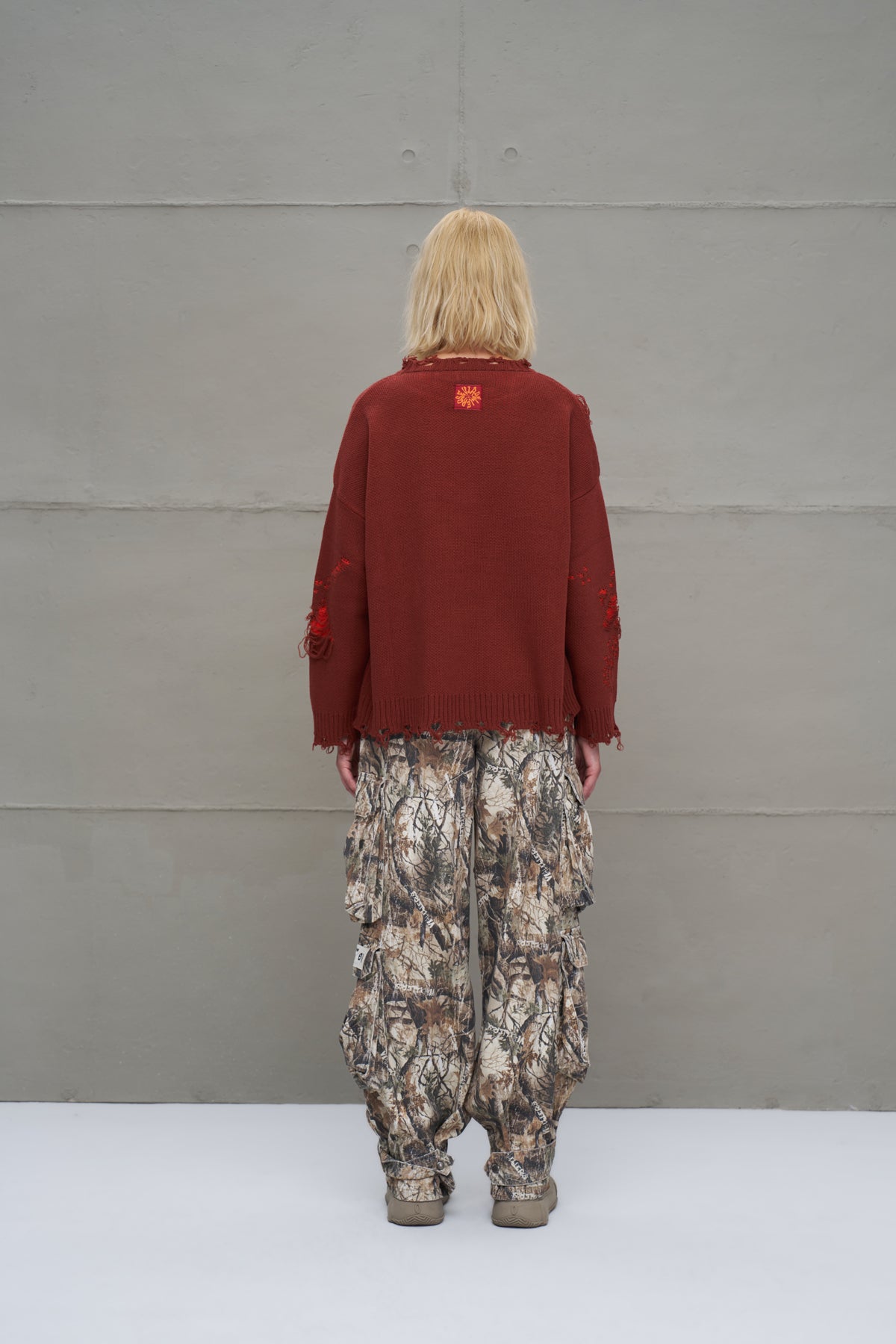 Brown Orange Knit Sweater 18051
