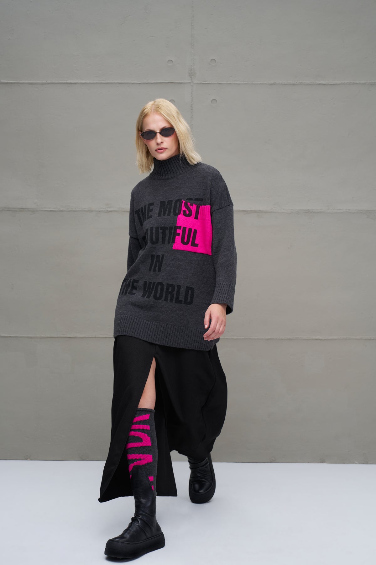 Anthracite Melange Knit Sweater 18075