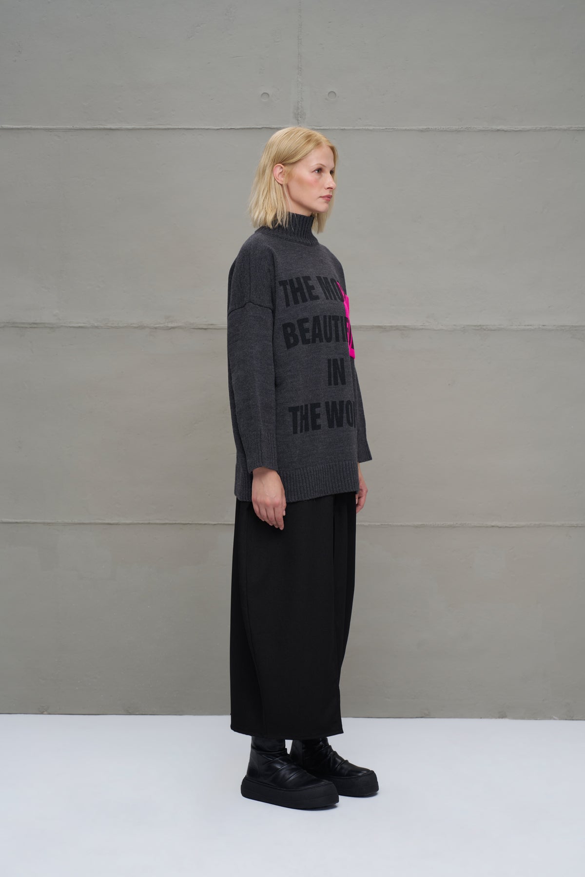 Anthracite Melange Knit Sweater 18075