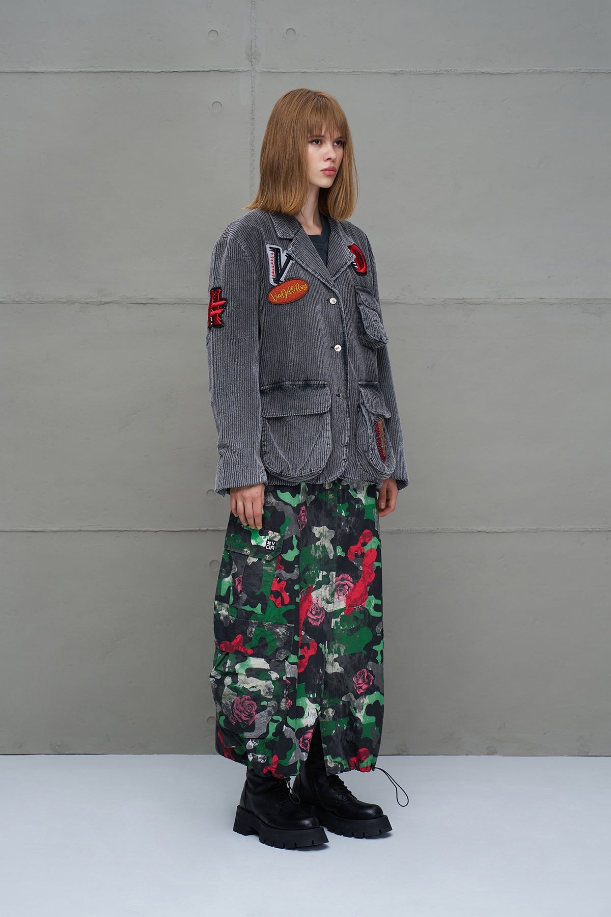 Anthracite Faded Effect Blazer Jacket 18078