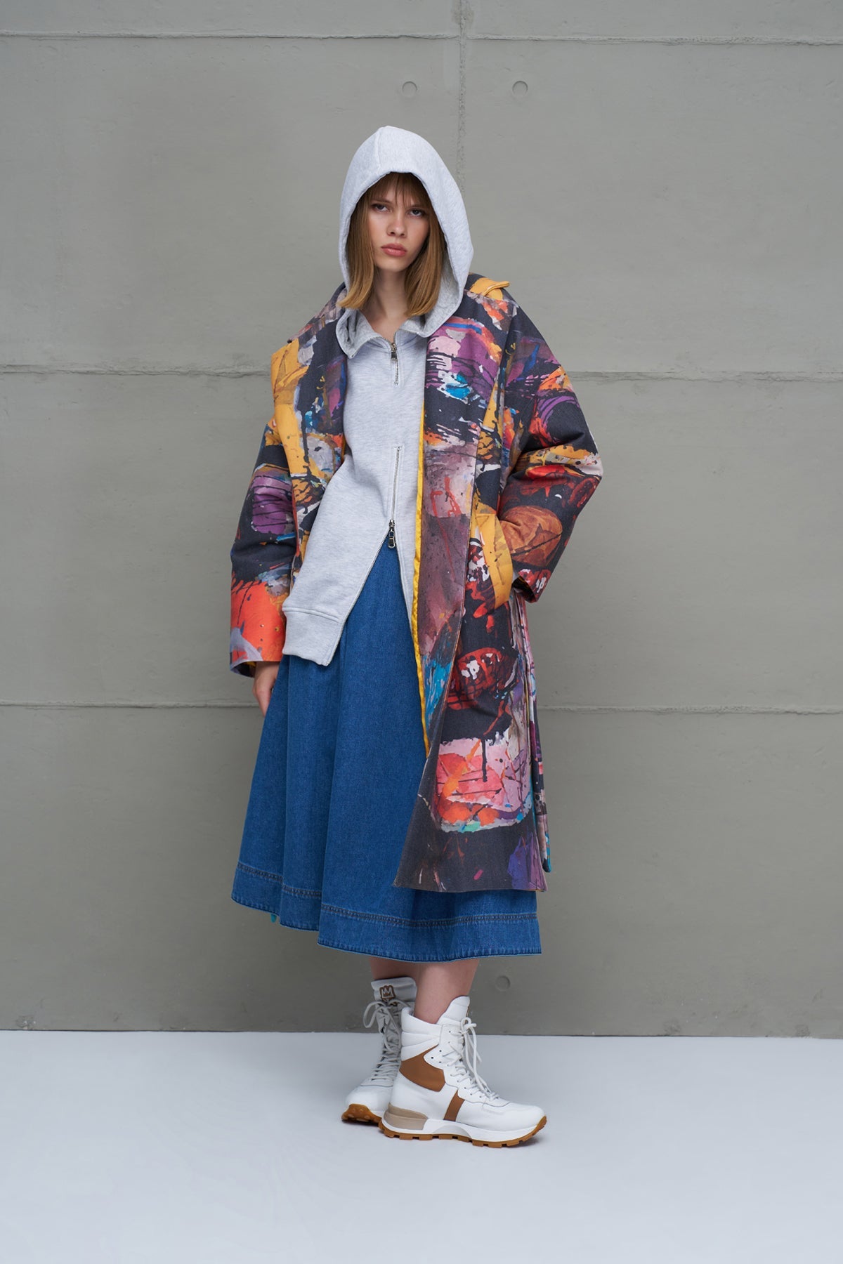 Multicolor Oversized Coat 18107