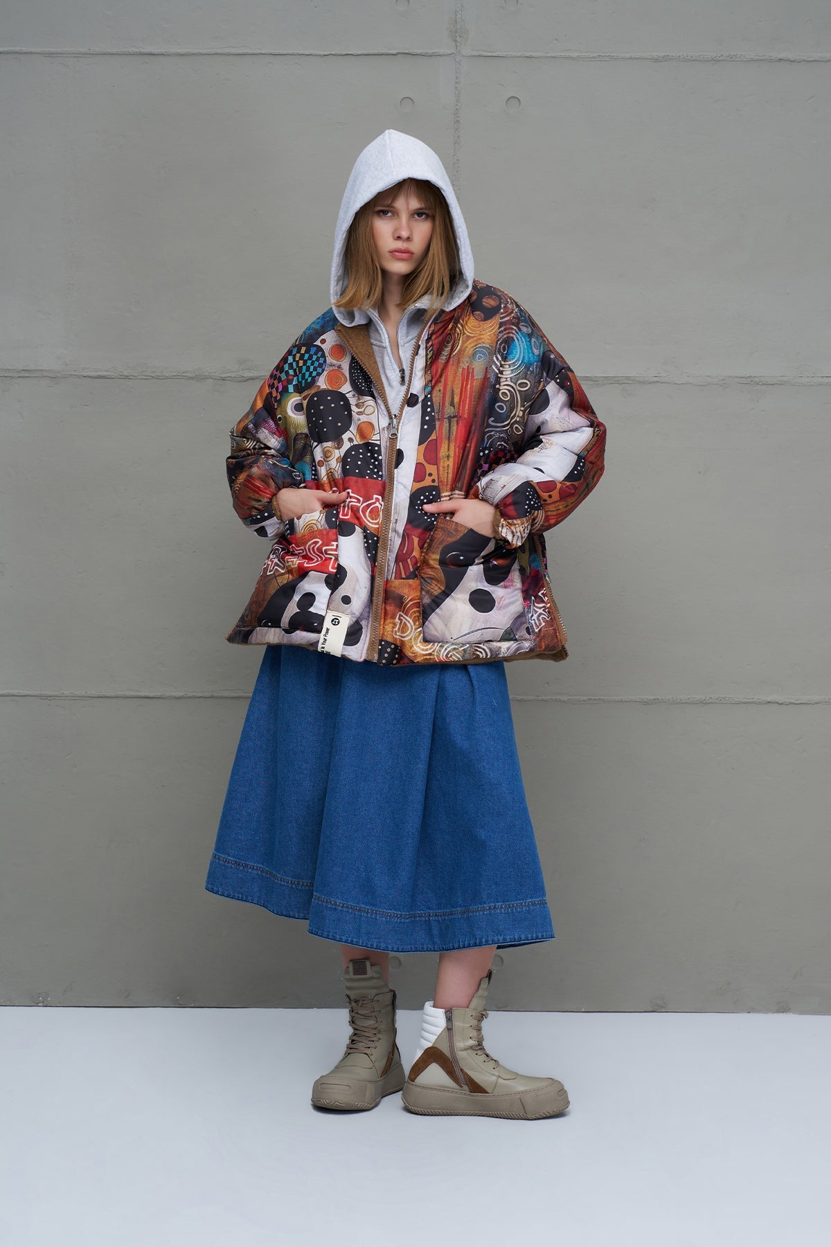 Camel Reversible Drawstring Oversized Coat 18135