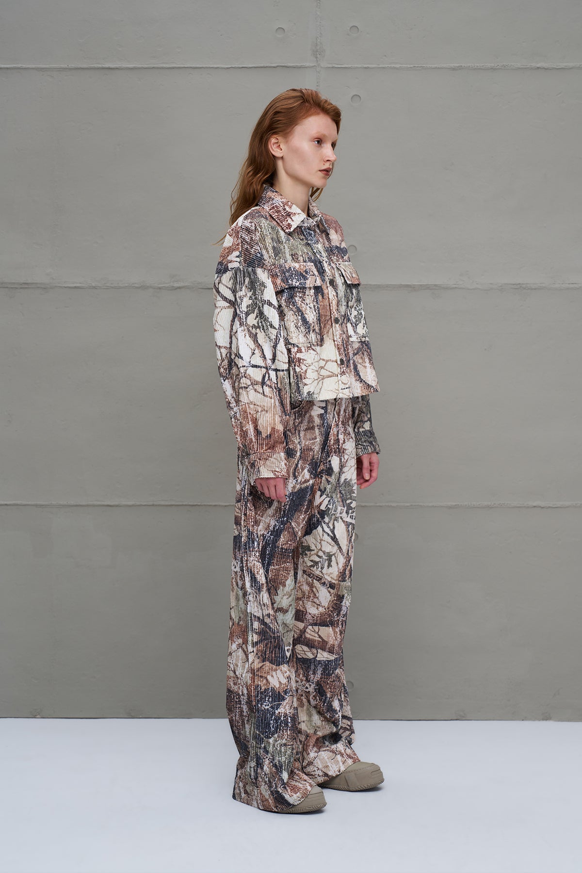 Beige Corduroy Wide-leg Trousers 18146