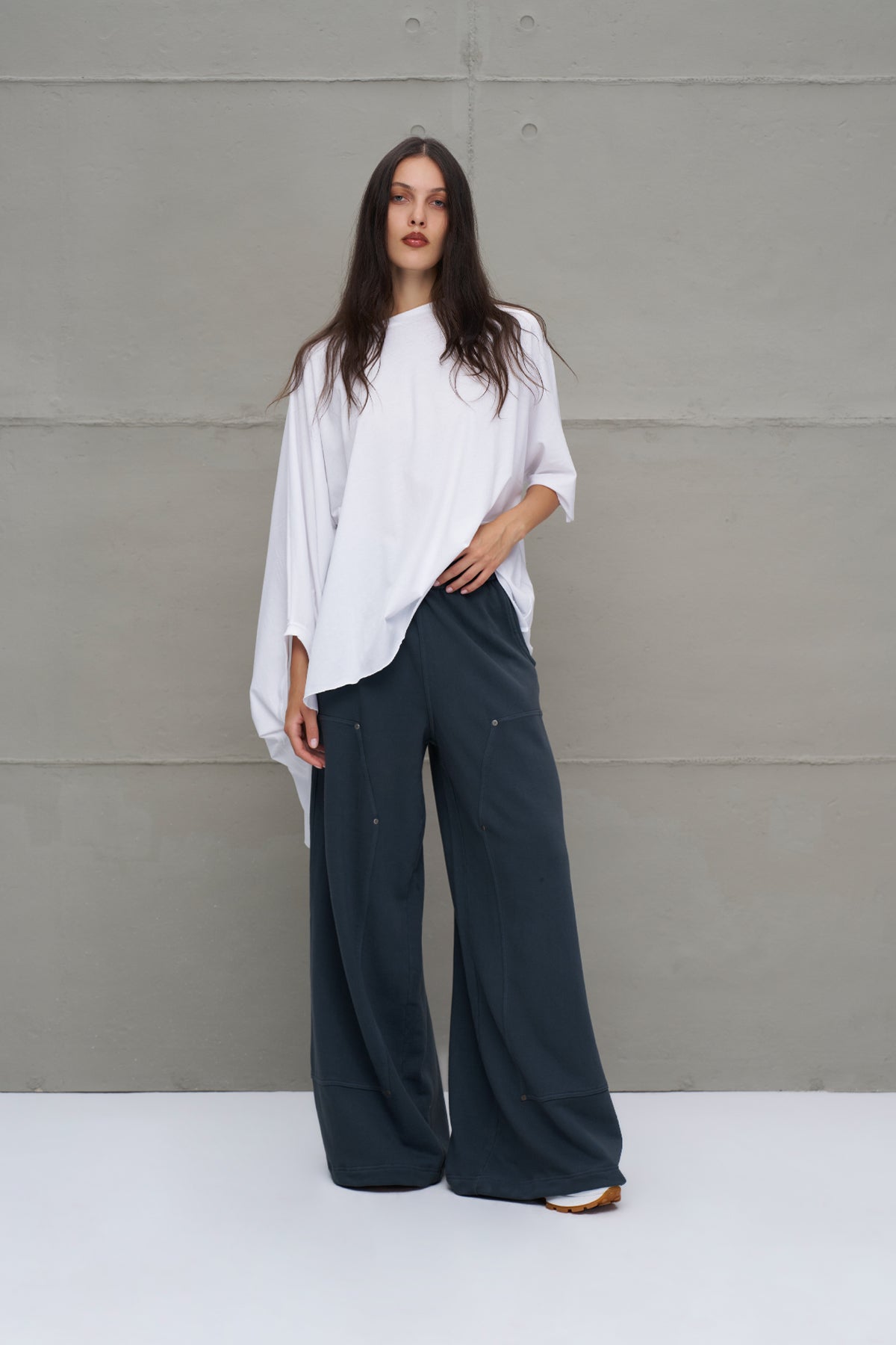 Anthracite High-waisted Oversized Trousers 18155
