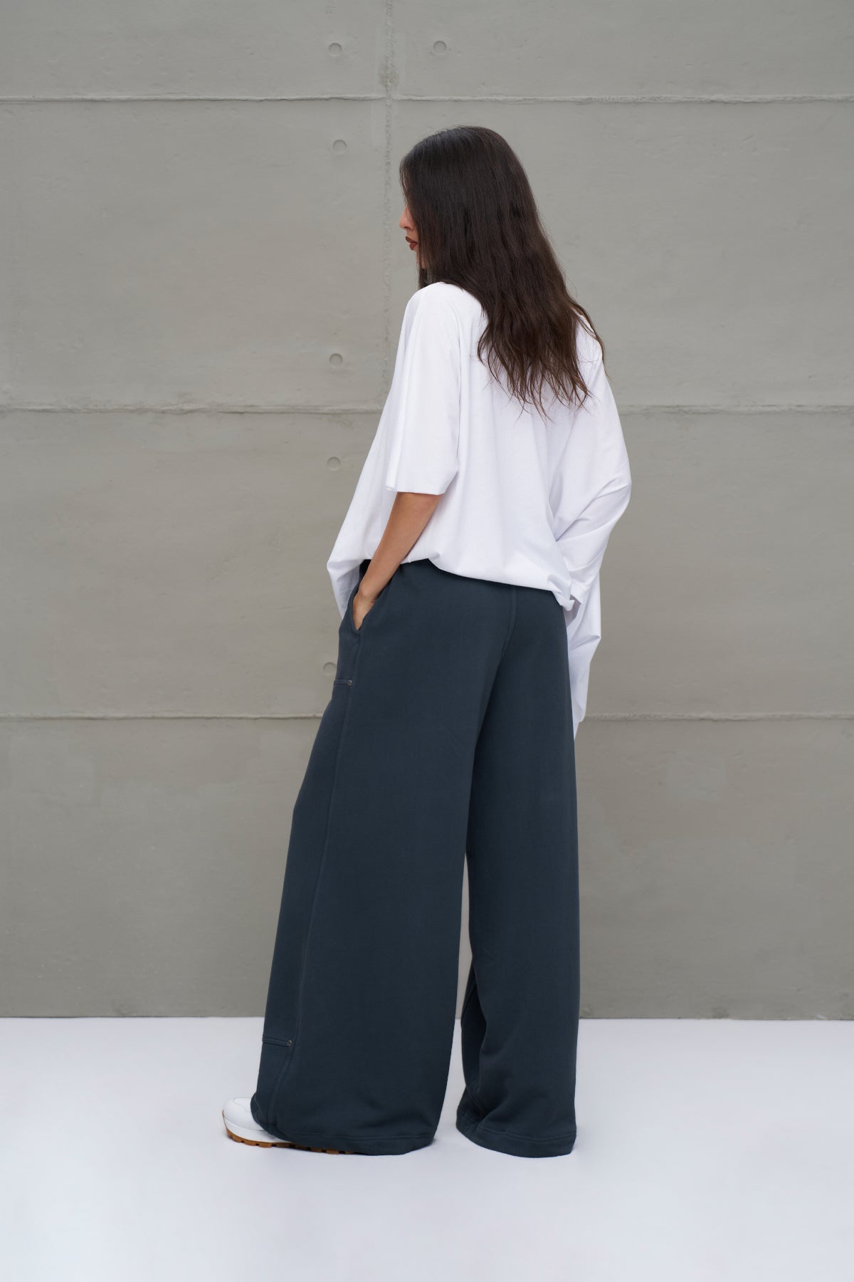 Anthracite High-waisted Oversized Trousers 18155
