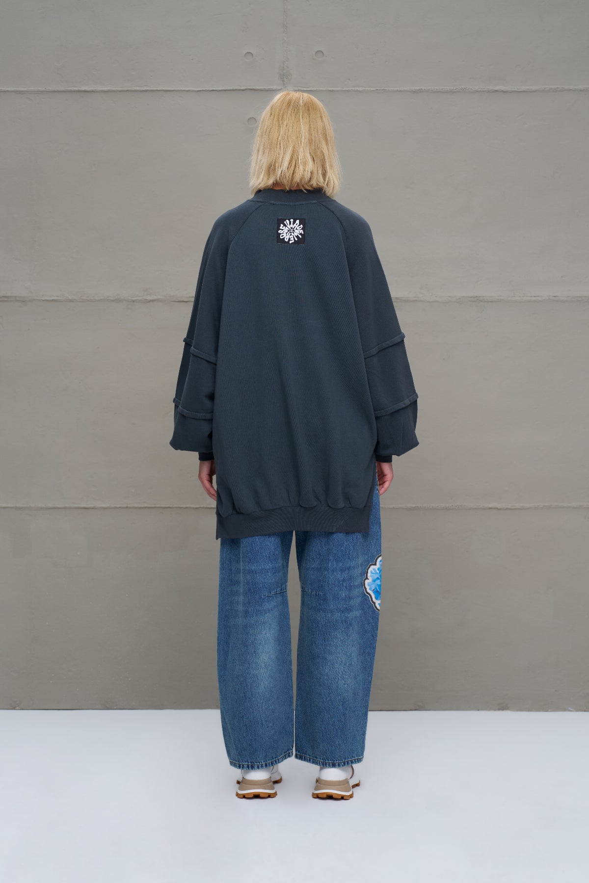 Anthracite Floral Oversized Sweatshirt 18156