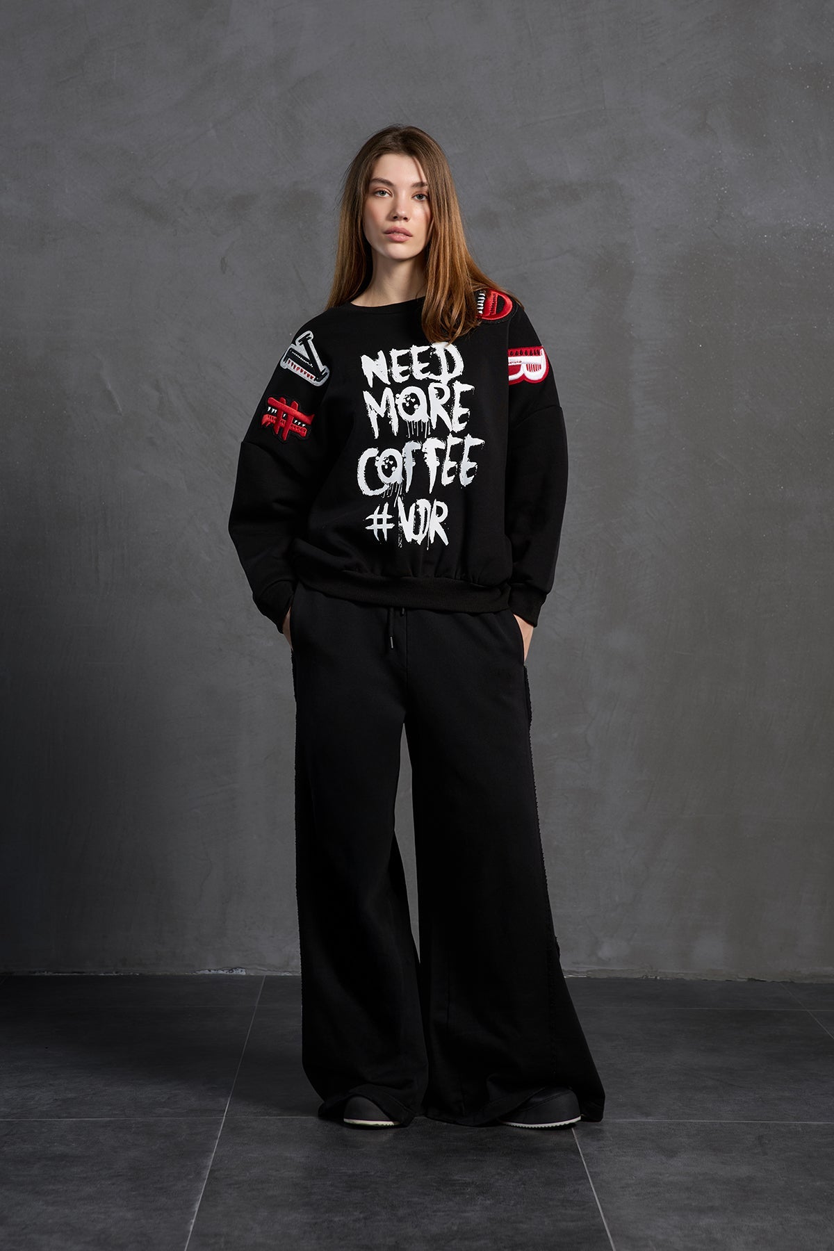 Black Oversized Trousers 18158