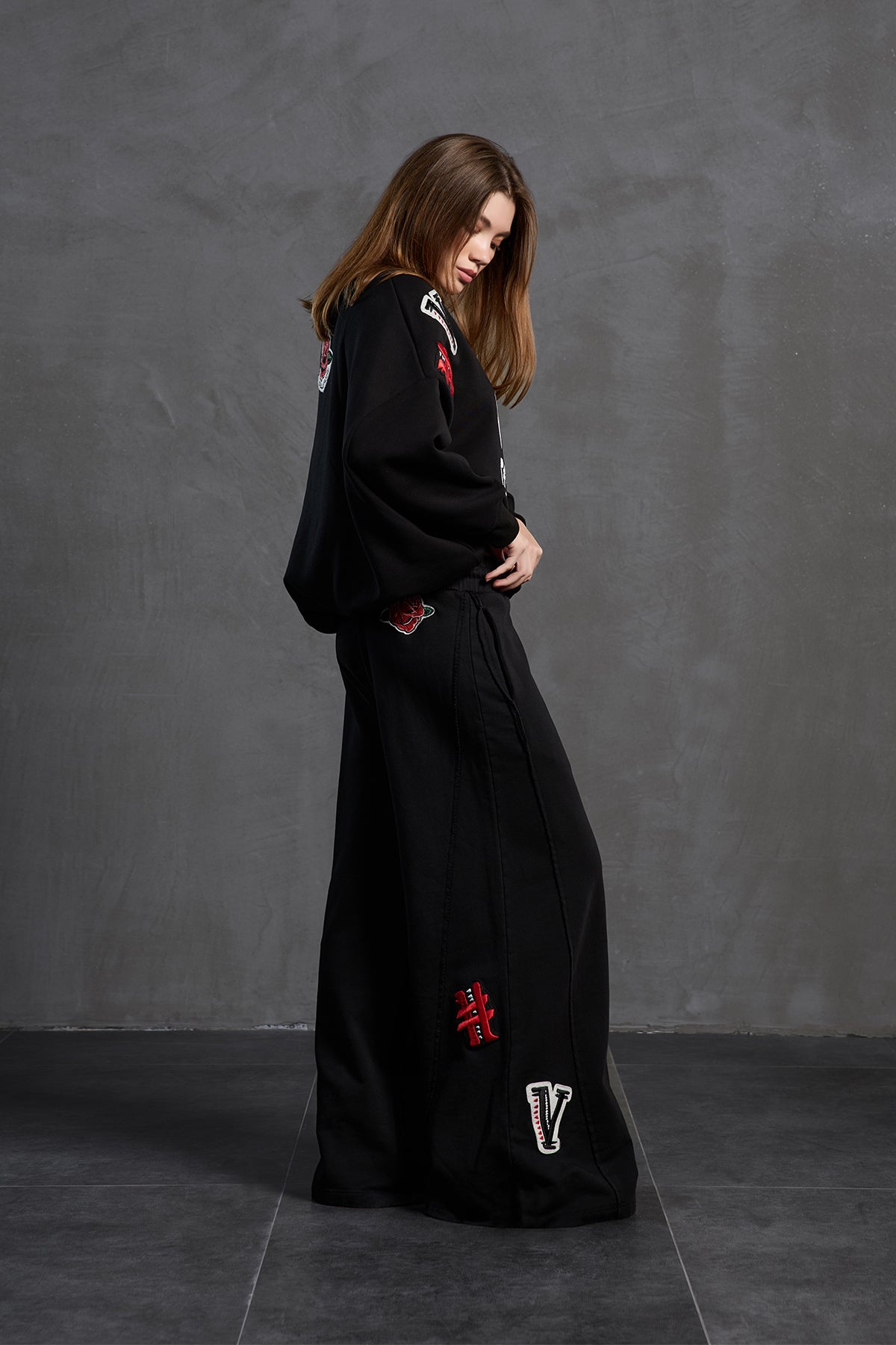 Black Oversized Trousers 18158