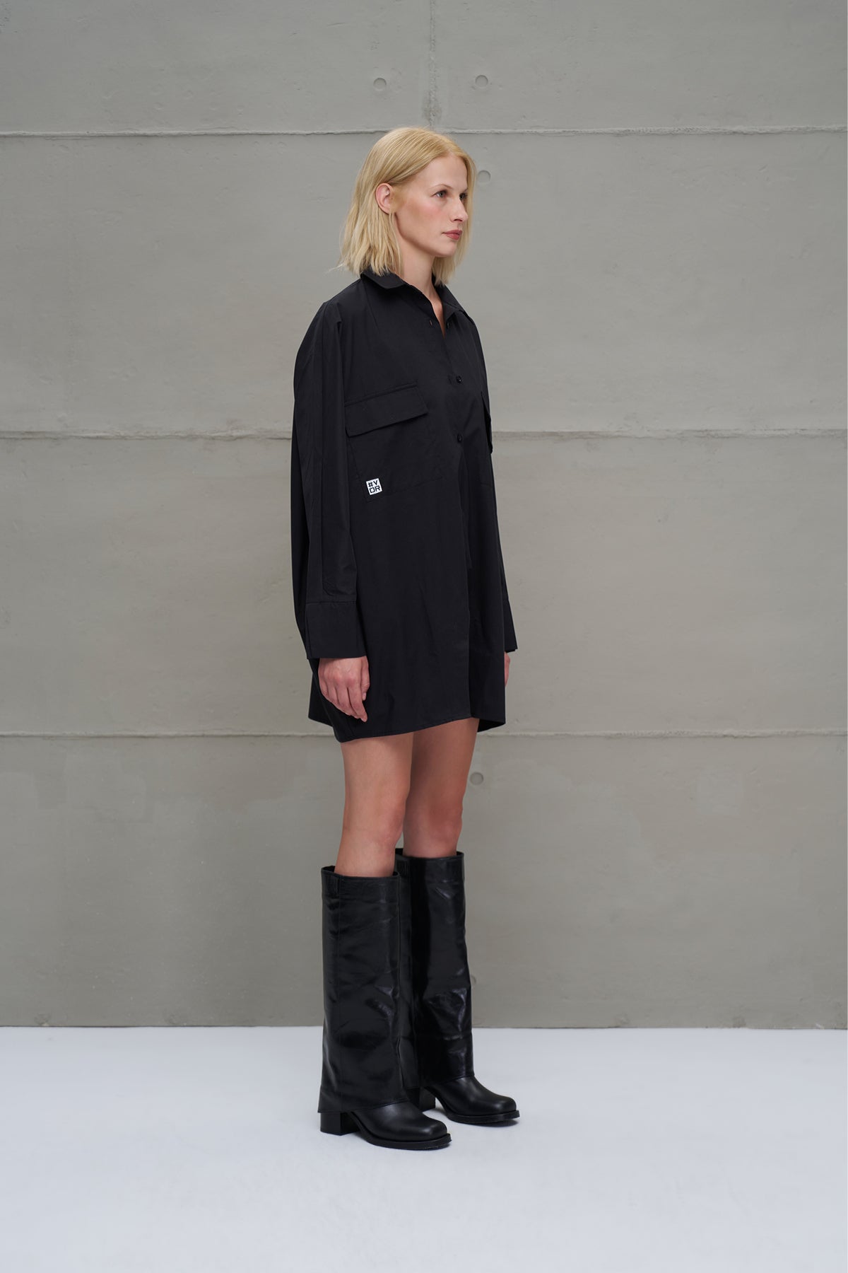 Black Oversized Poplin Shirt 18179