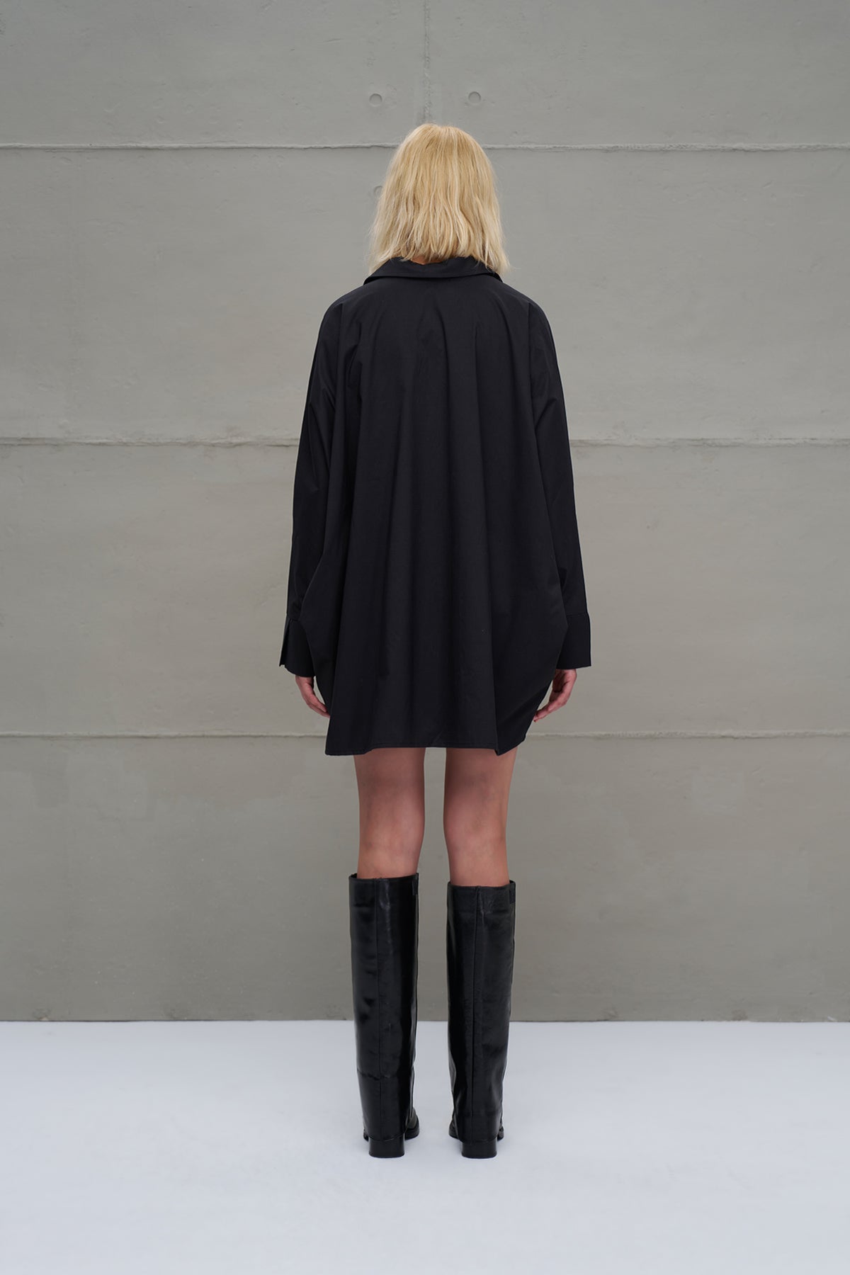 Black Oversized Poplin Shirt 18179