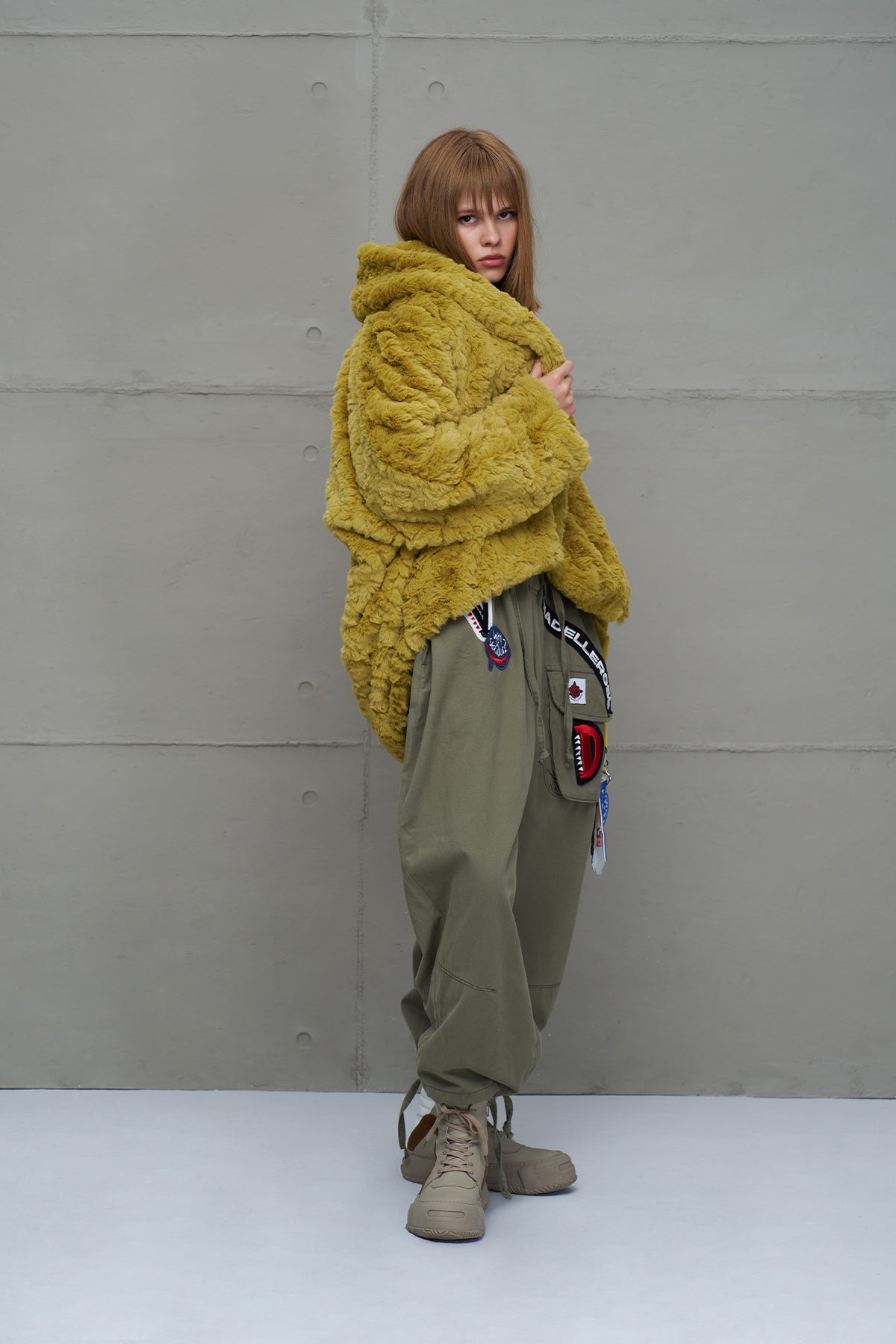 Pistachio Faux Fur Oversized Coat 18185