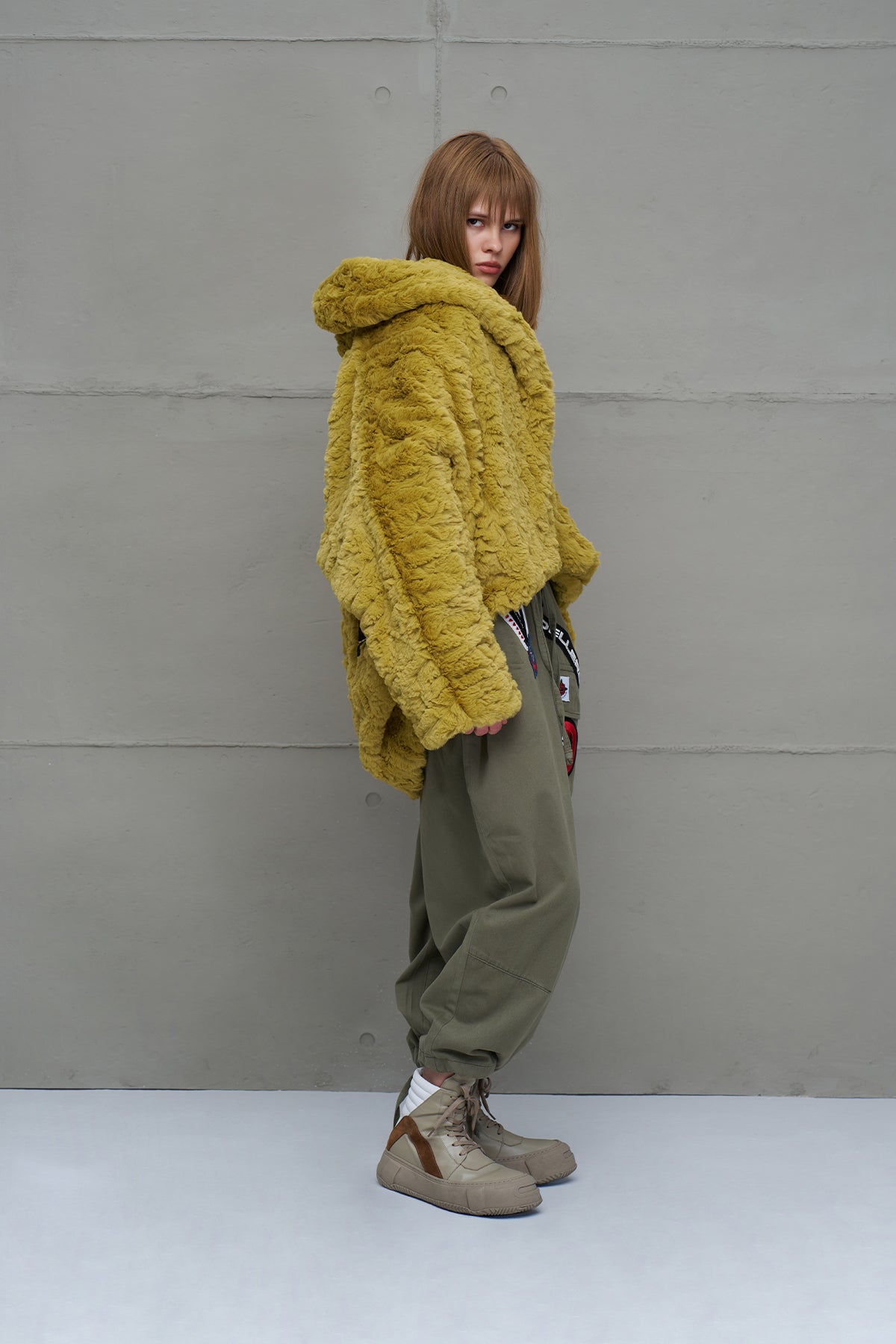 Pistachio Faux Fur Oversized Coat 18185