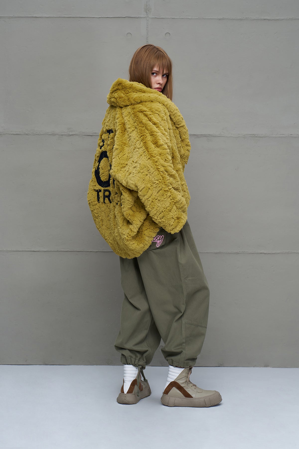 Pistachio Faux Fur Oversized Coat 18185