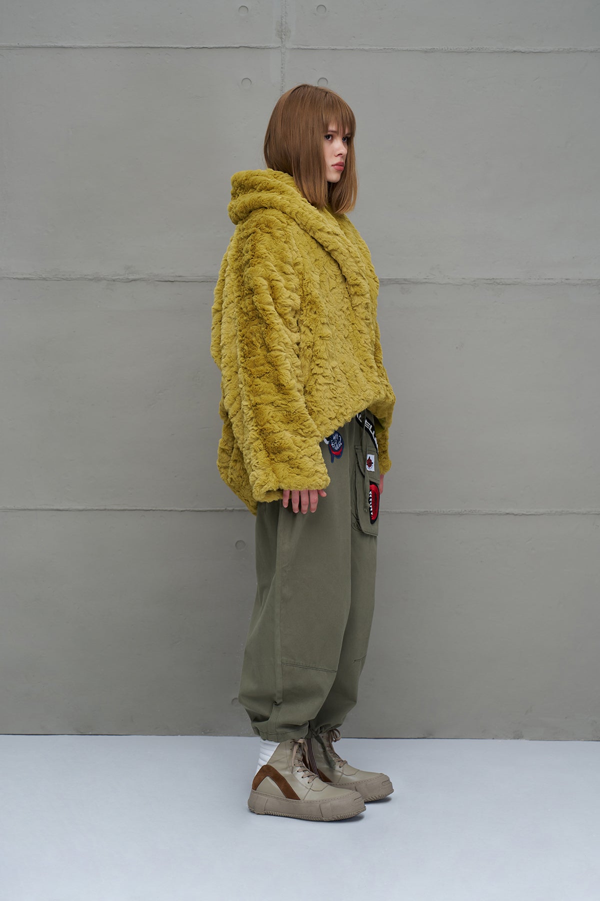 Pistachio Faux Fur Oversized Coat 18185