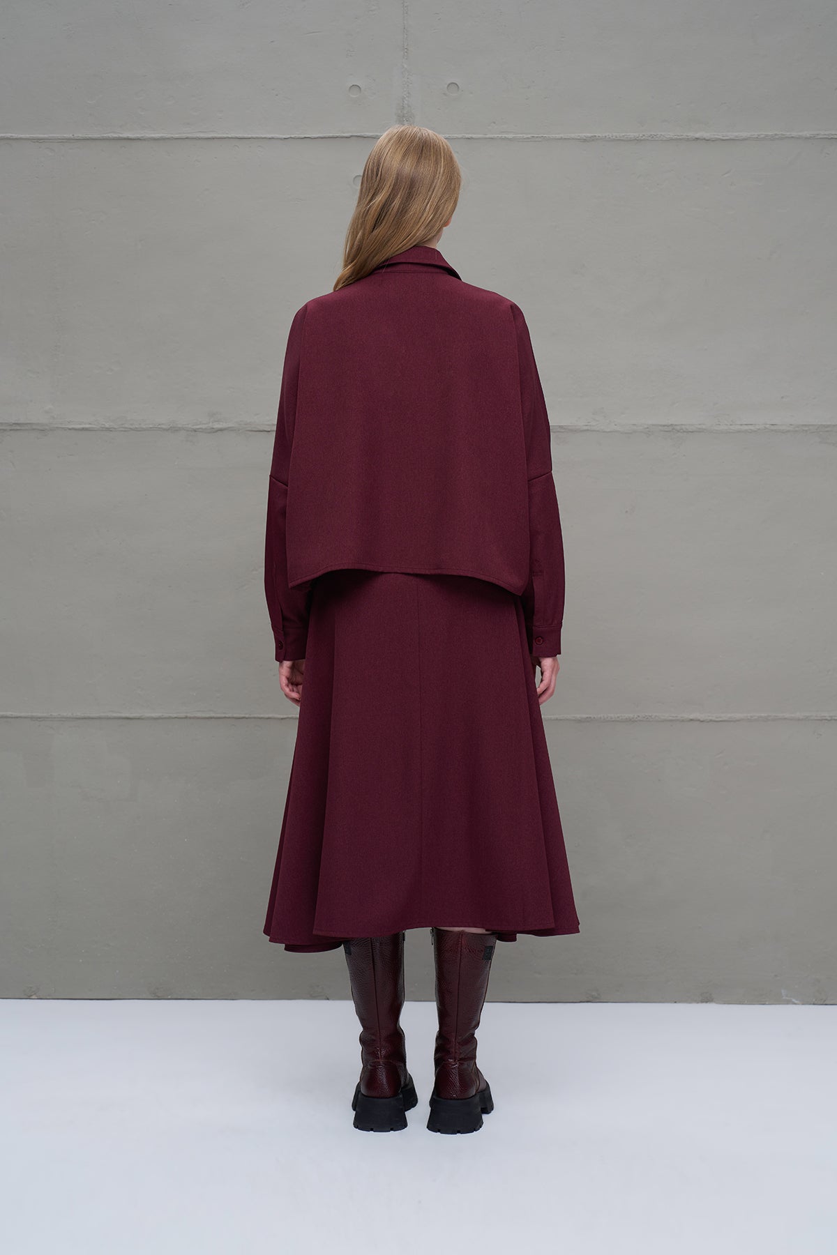 Burgundy Zip-detail Pocket Shirt 18197