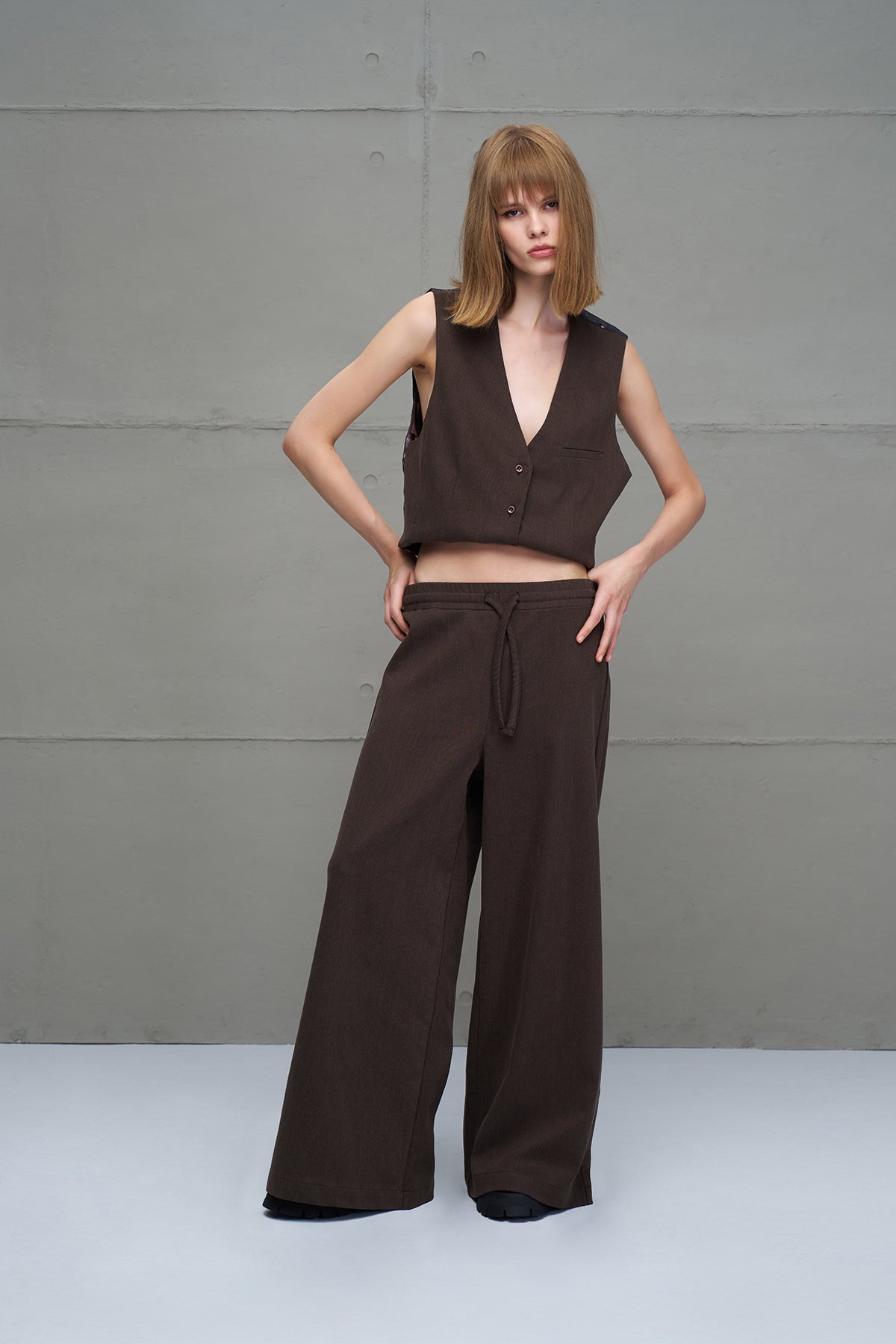 Brown Wide Leg Trousers 18212