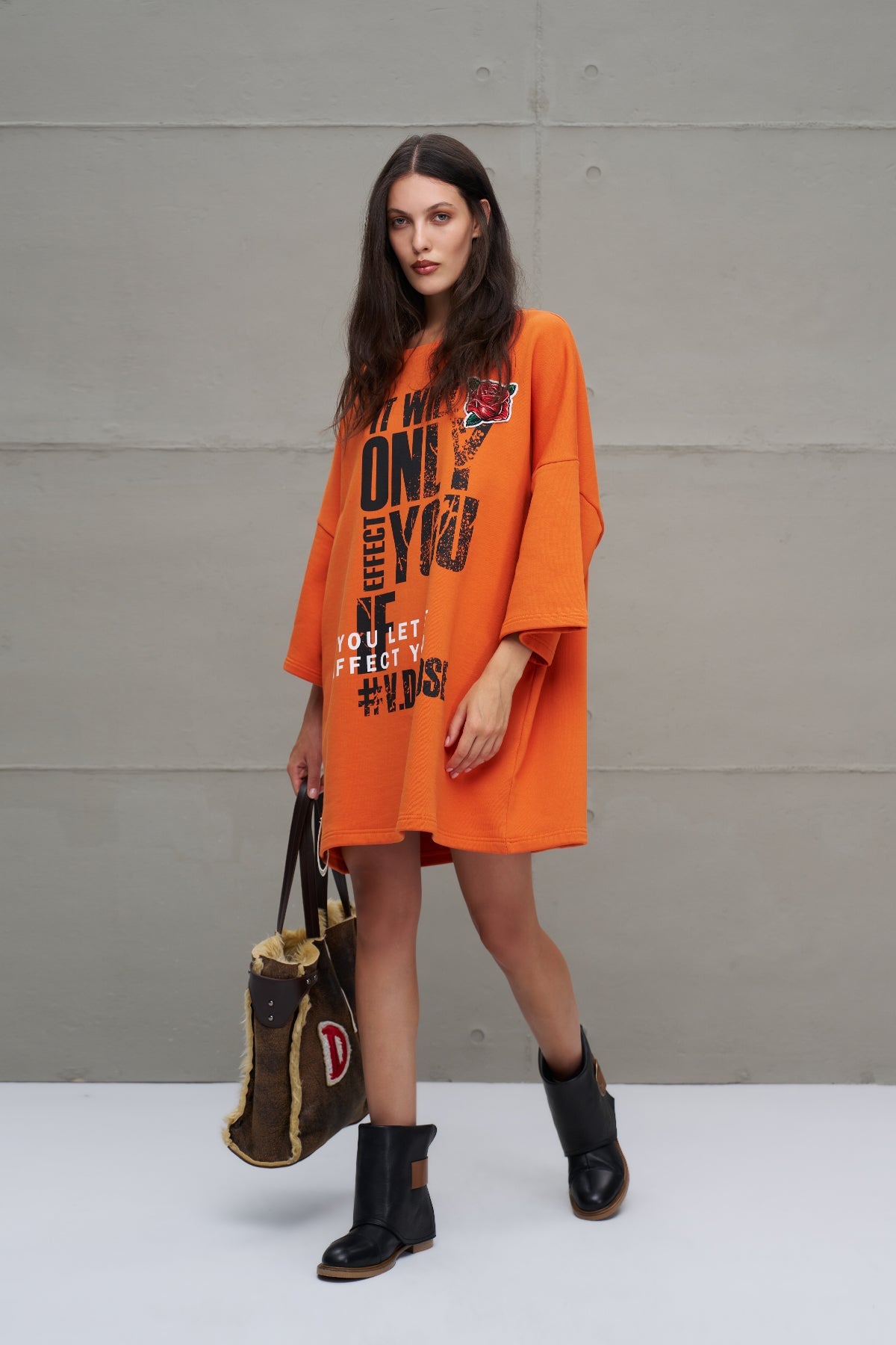Orange Oversized Sweatshirt 18215
