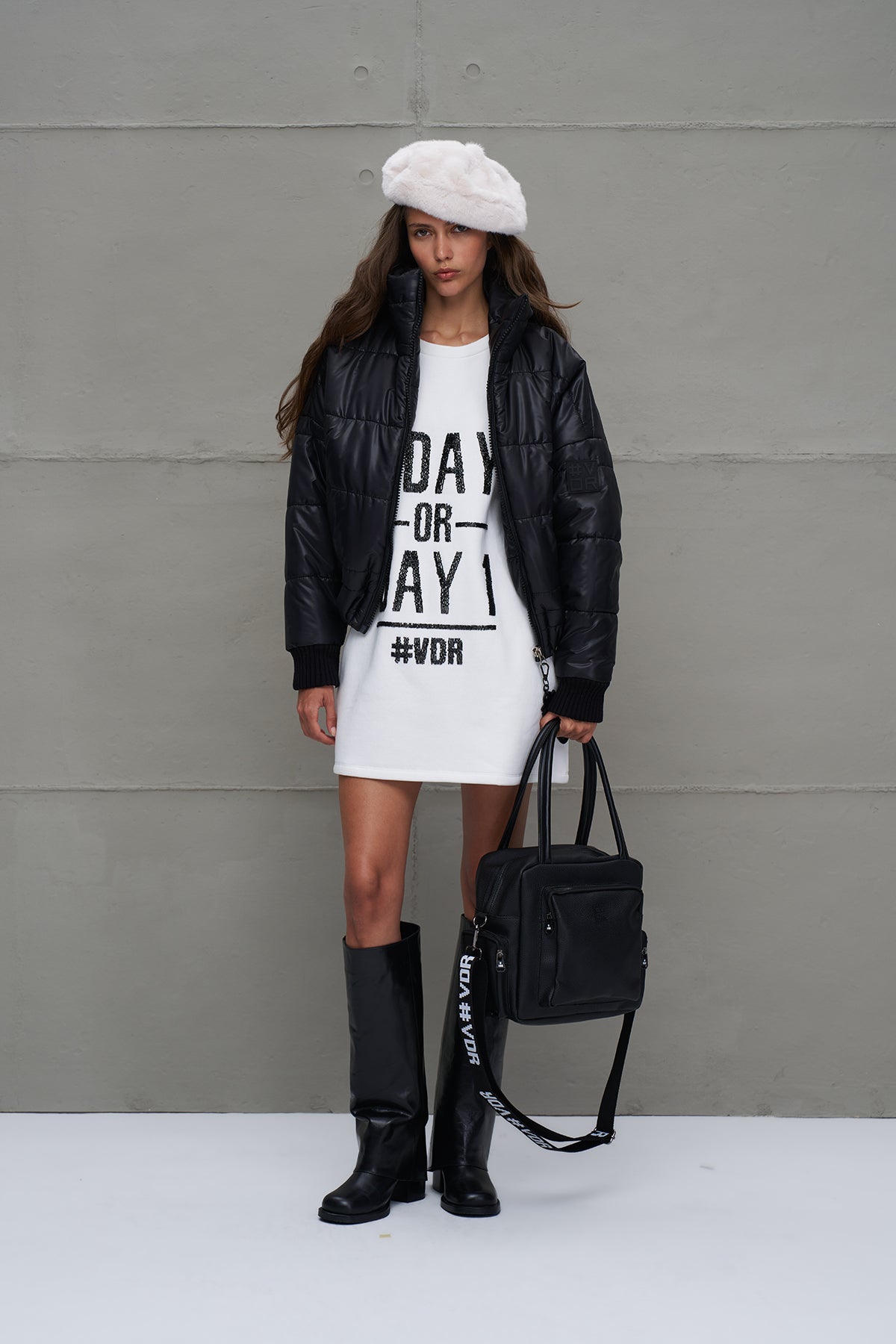 Black Quilted Bomber Jacket 18246