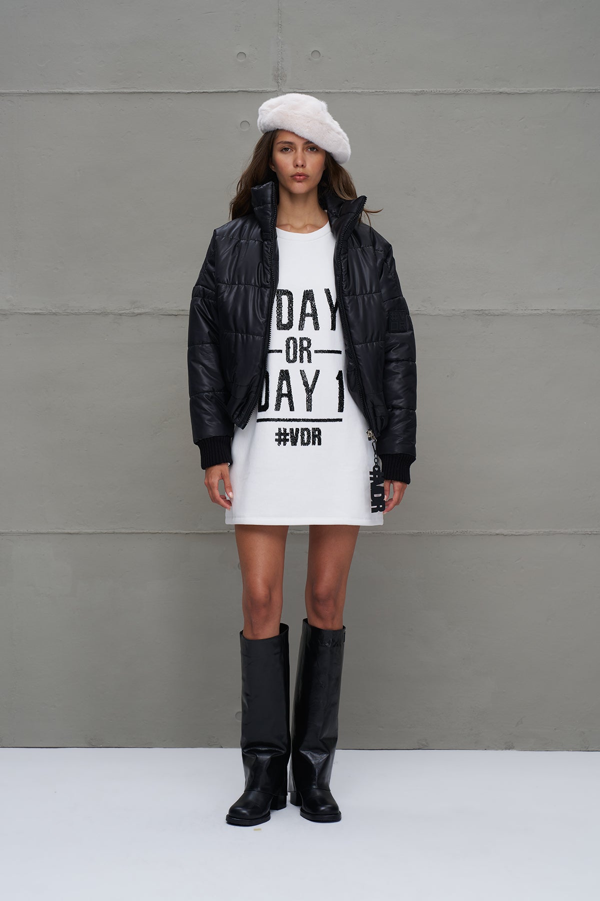 Black Quilted Bomber Jacket 18246