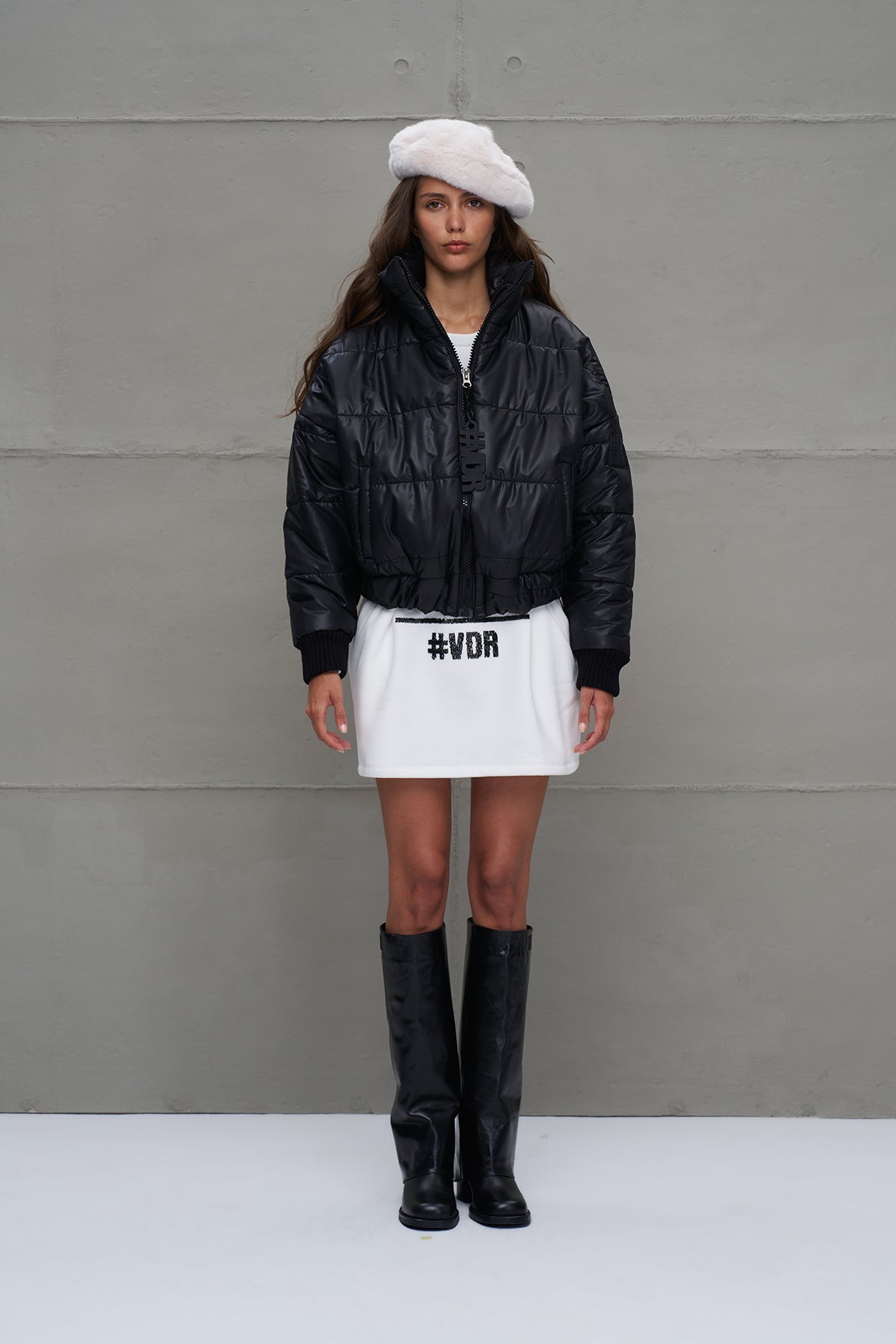 Black Quilted Bomber Jacket 18246