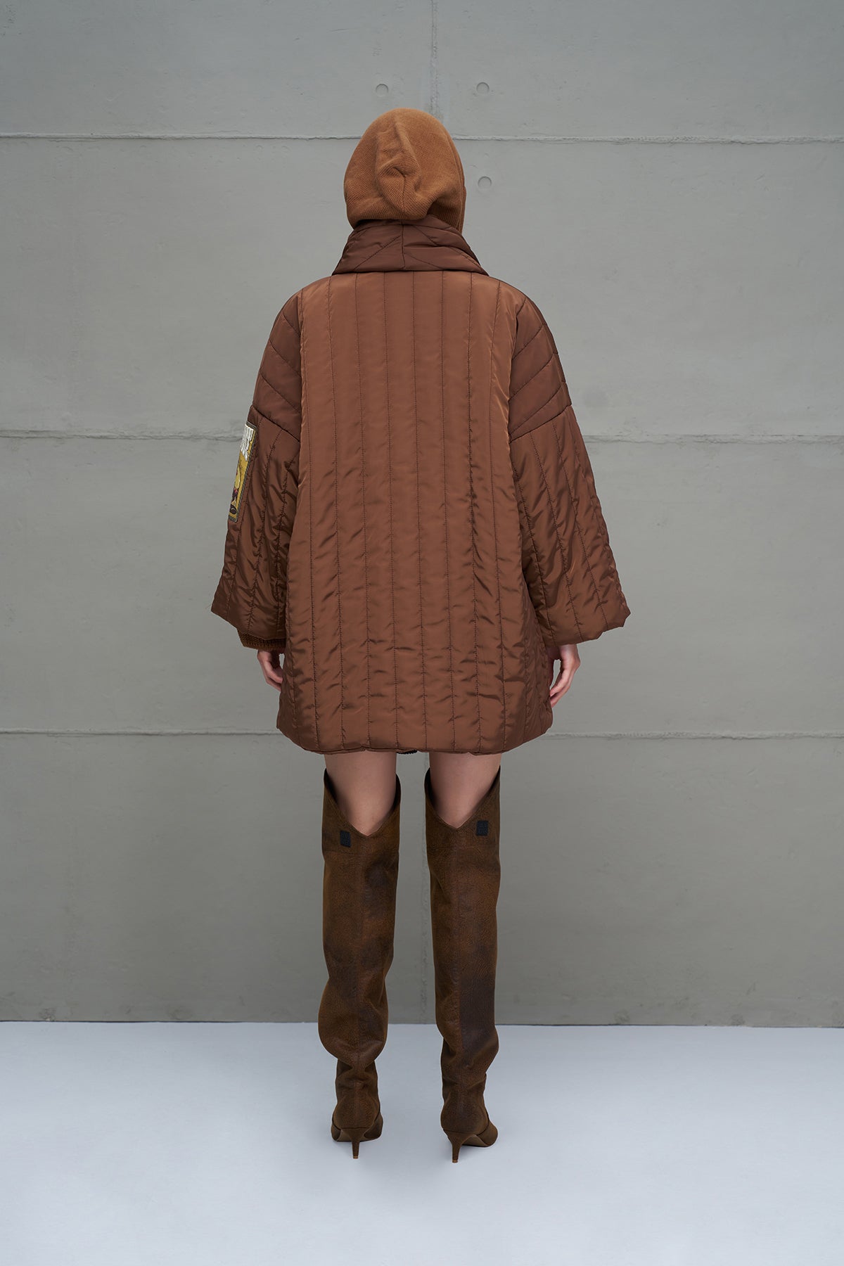 Brown Quilted Oversize Coat 18251