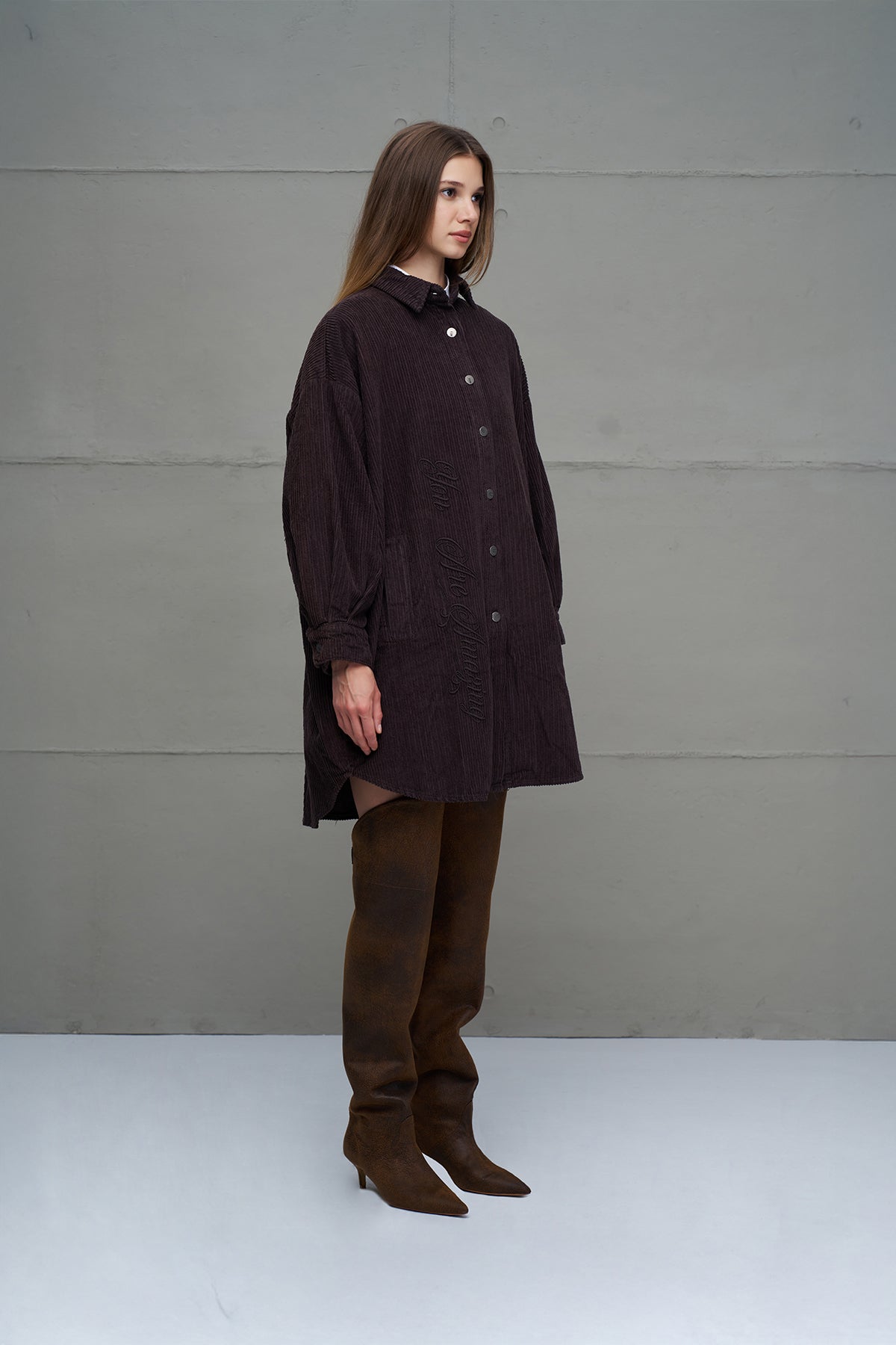 Brown Corduroy Oversize Shirt 18267