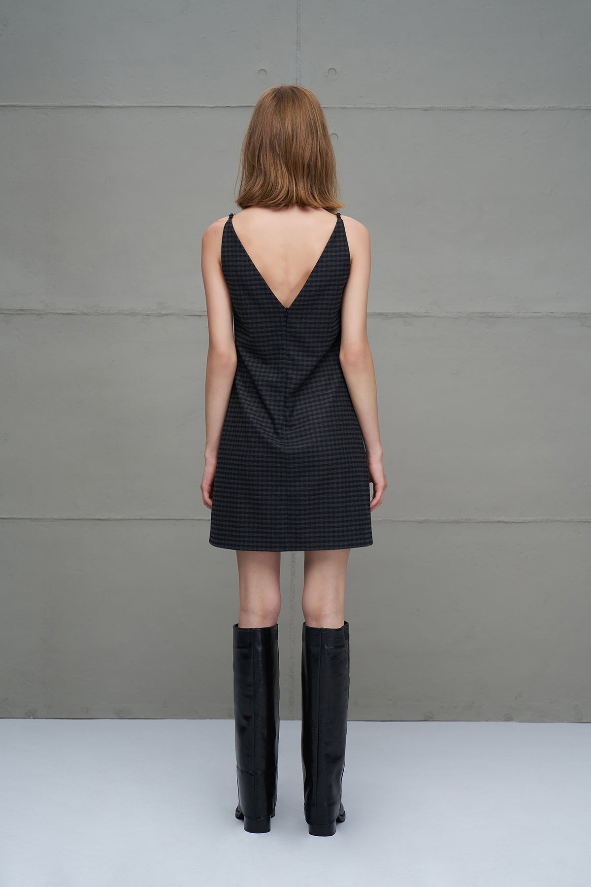 Black Lace Detail Short Dress 18271