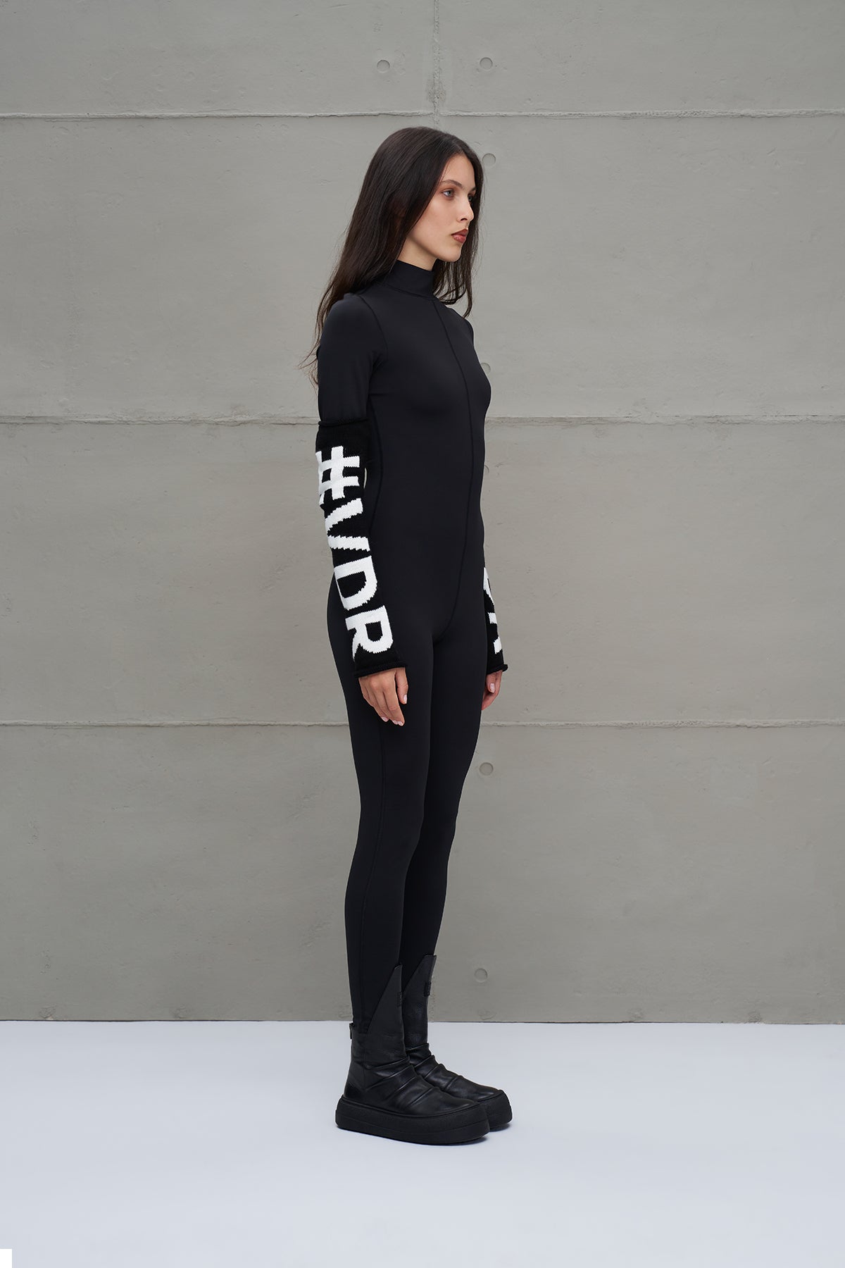 Black White Logo Detailed Knit Leggings Leg Warmers 18287