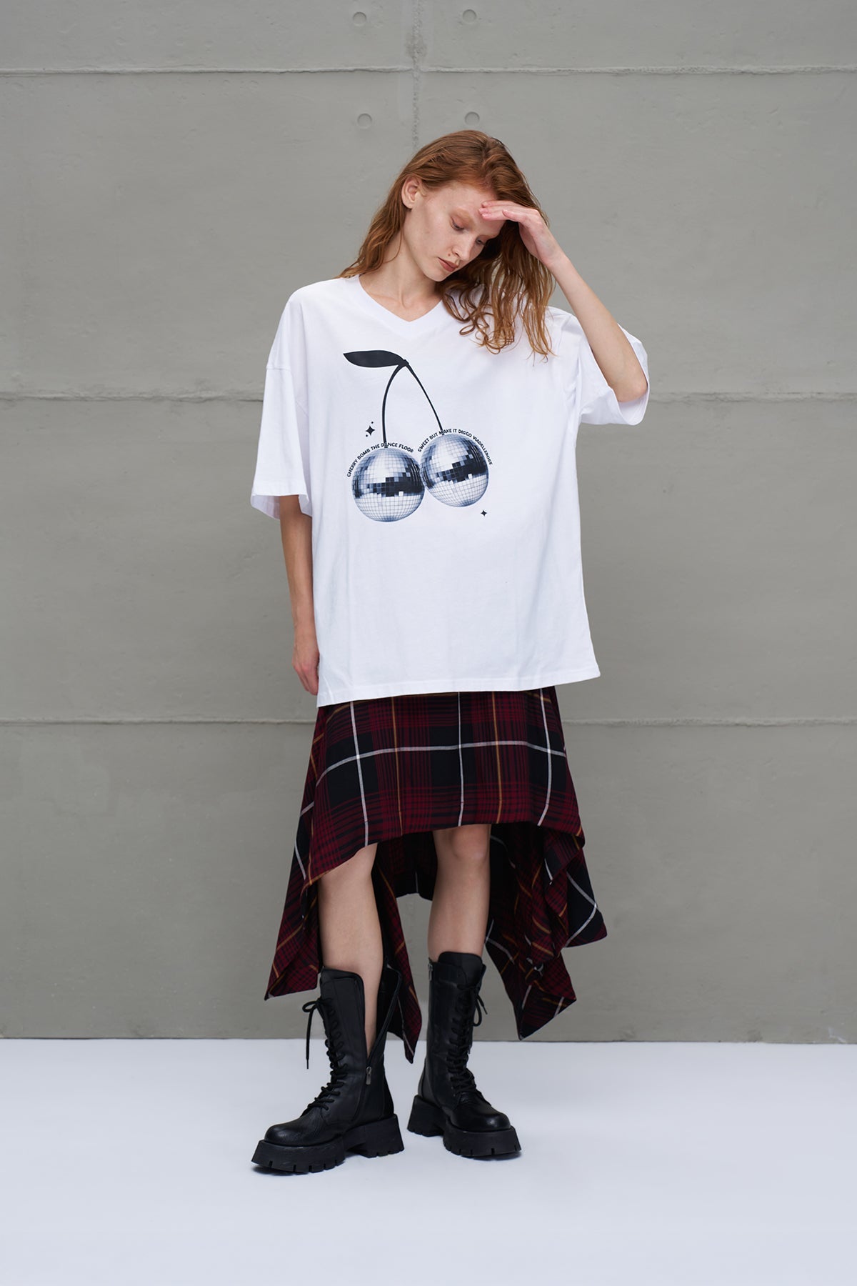 White Printed Oversize T-shirt 18289