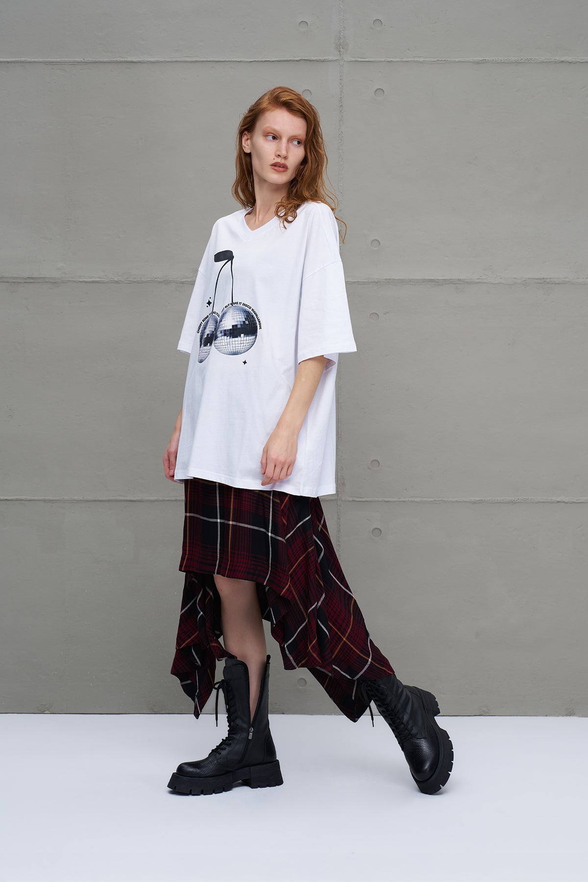 White Printed Oversize T-shirt 18289