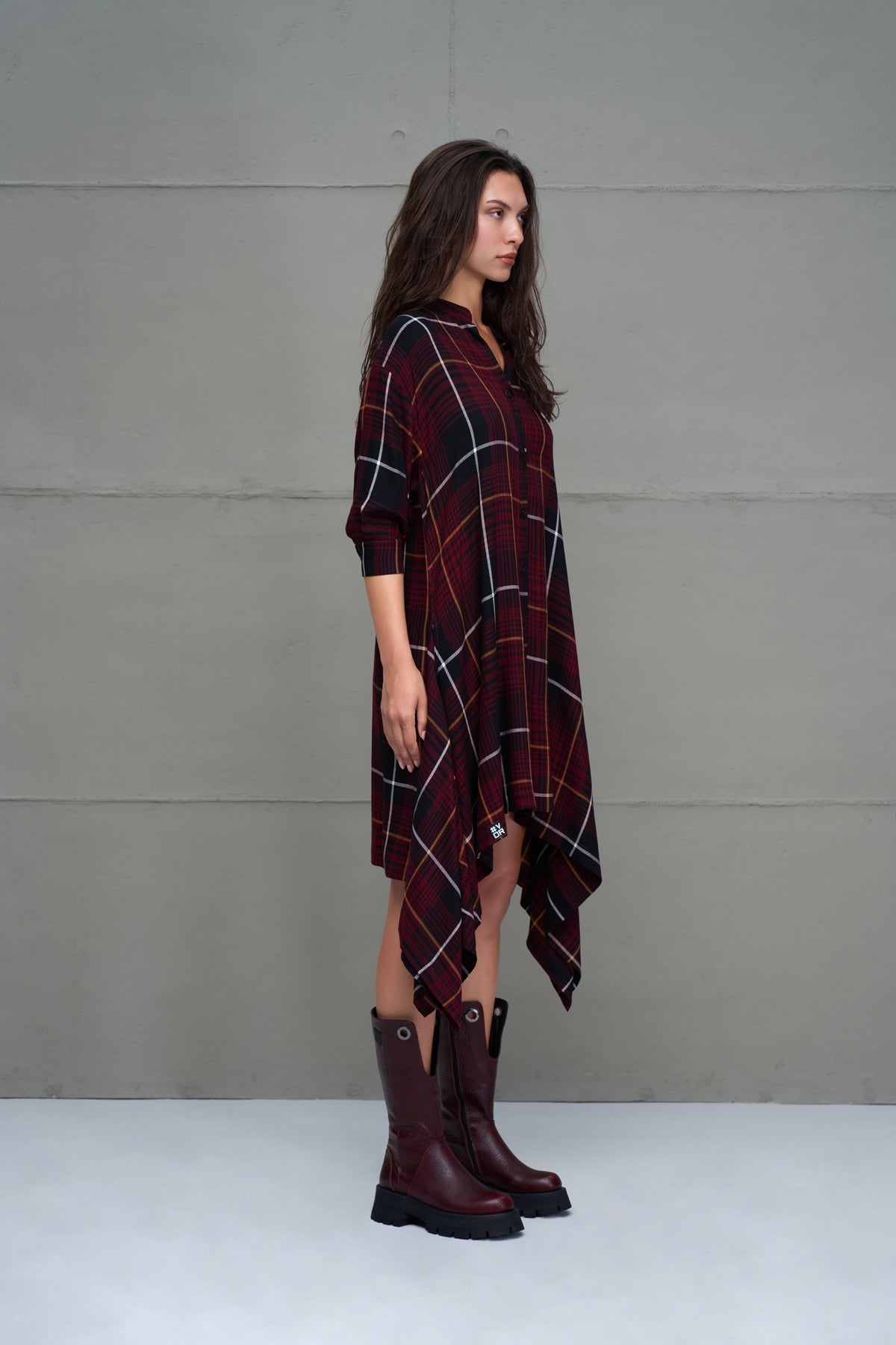 Black Burgundy Dress 18291