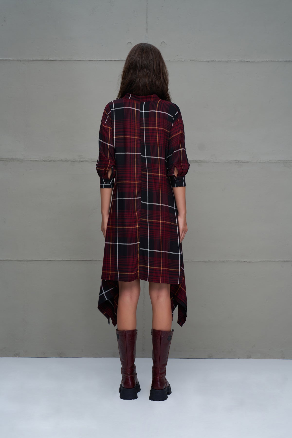 Black Burgundy Dress 18291