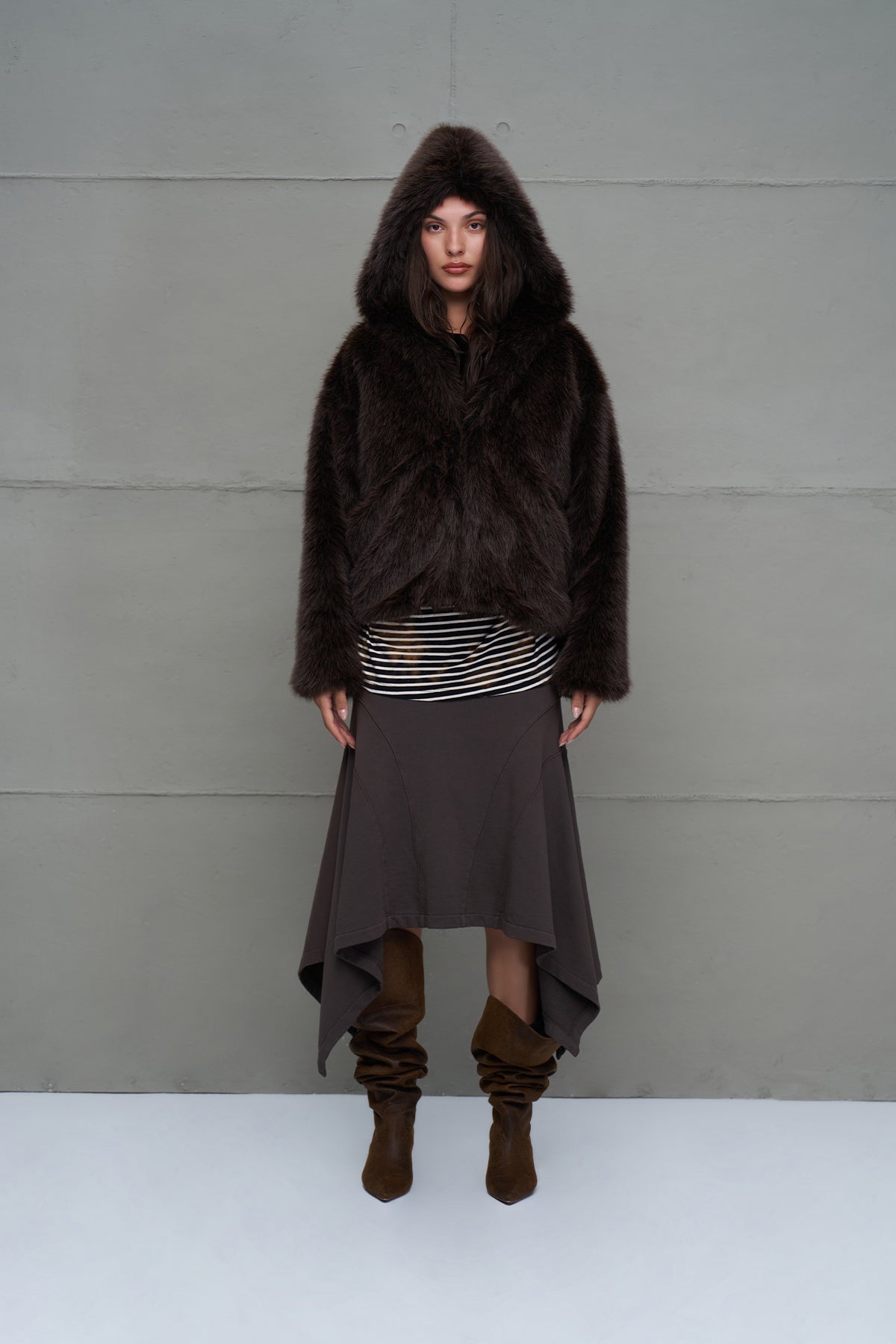Brown Oversize Short Coat 18293
