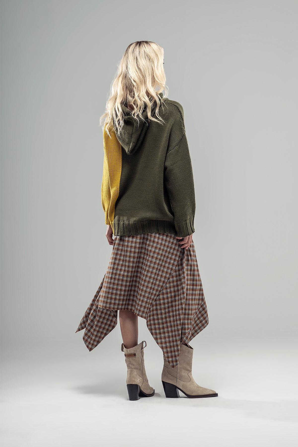 Khaki Mustard Knit Sweater 20022