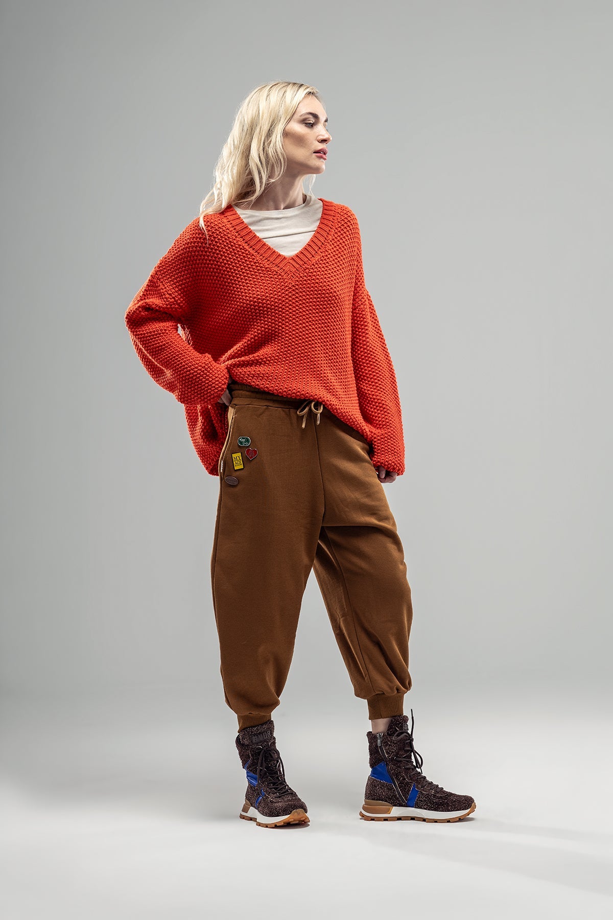 Orange Knit Sweater 20040