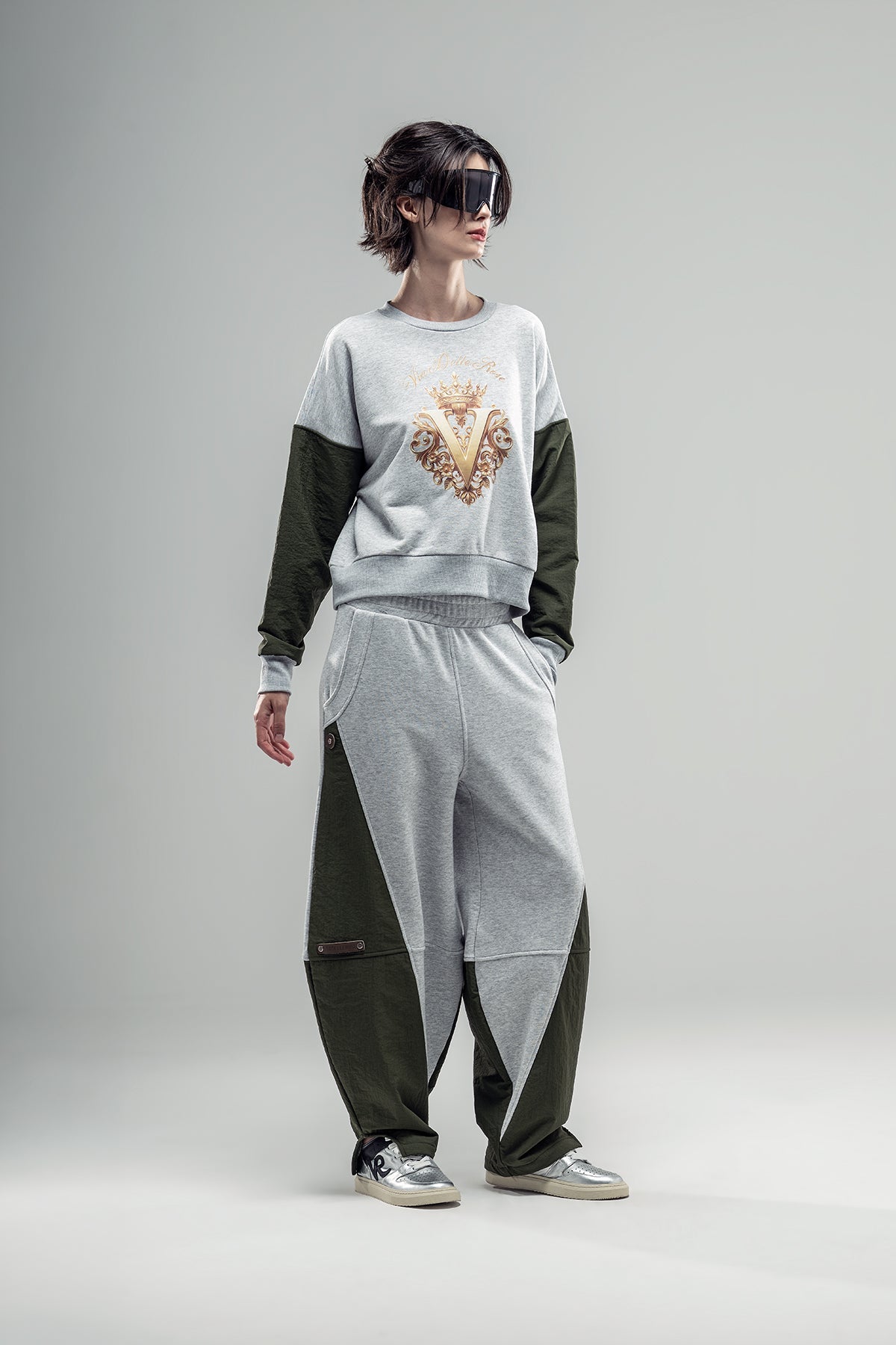 Ice Melange Khaki Trousers 20124