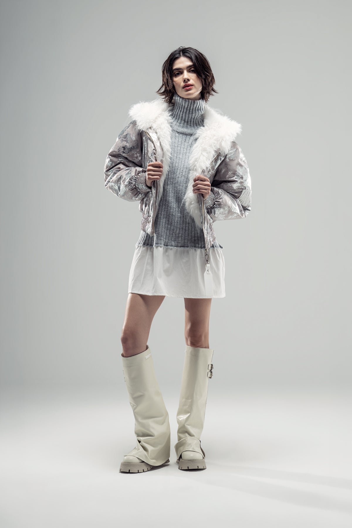Silver Beige Blouson 20240