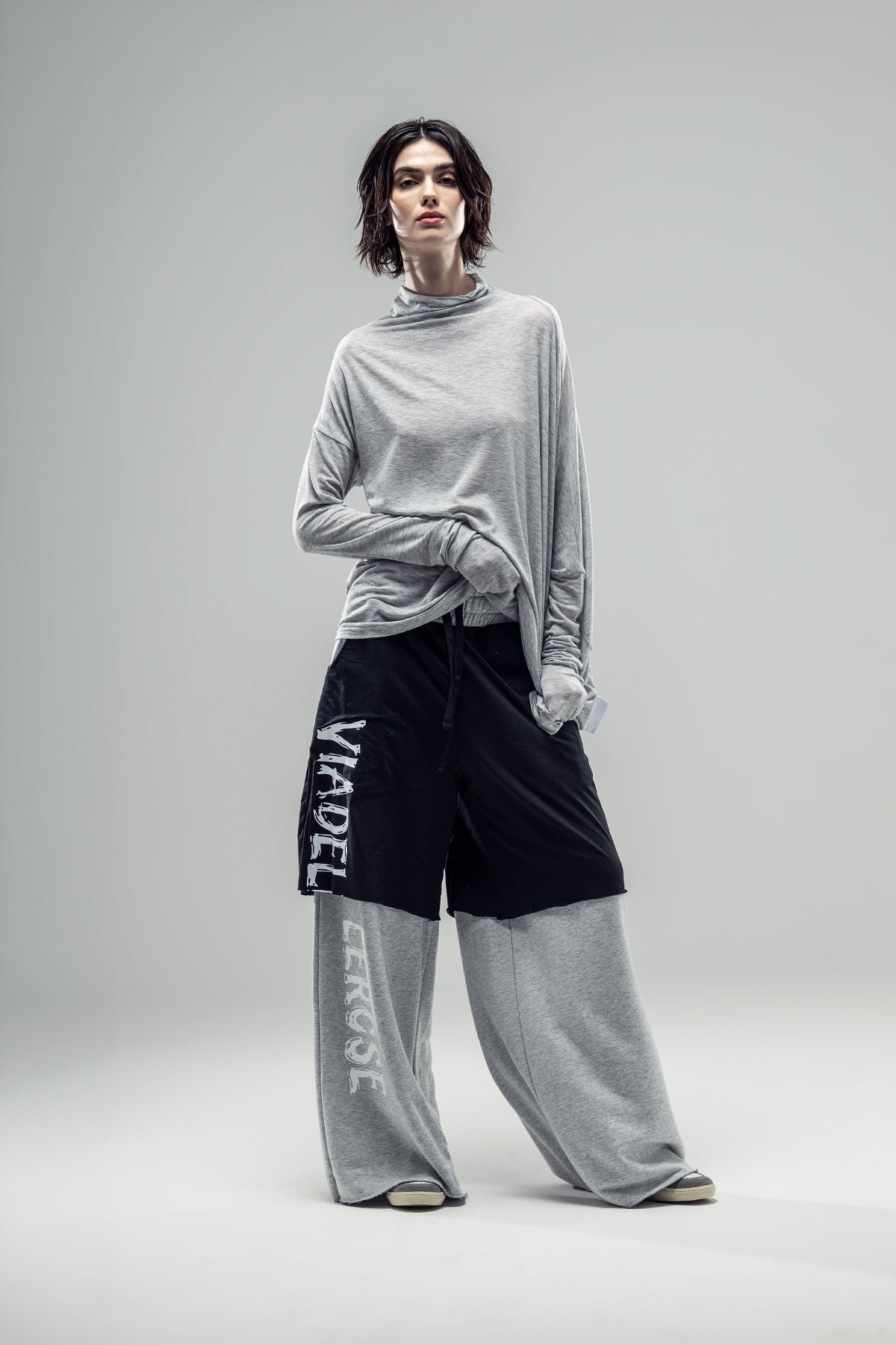 Ice Melange Black Trousers 20298