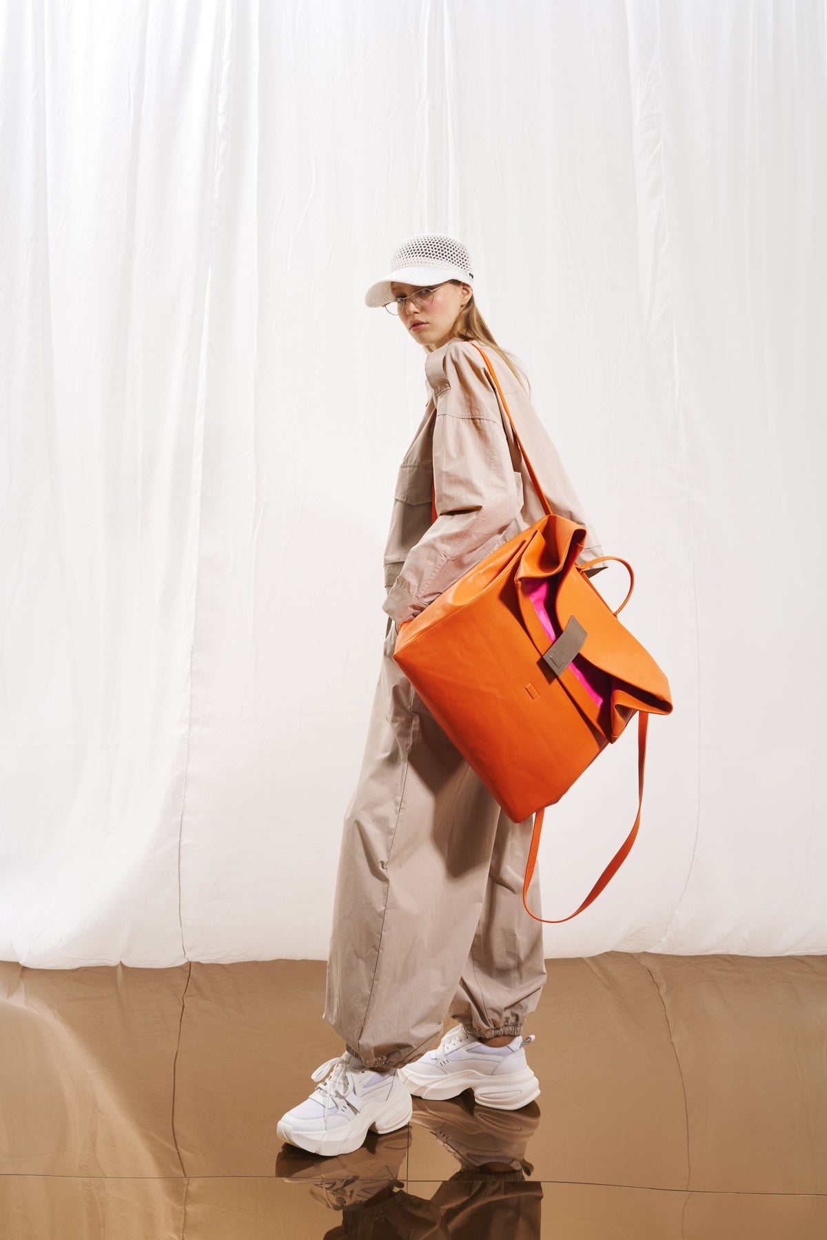 Orange Maxi Leather Bag Ege