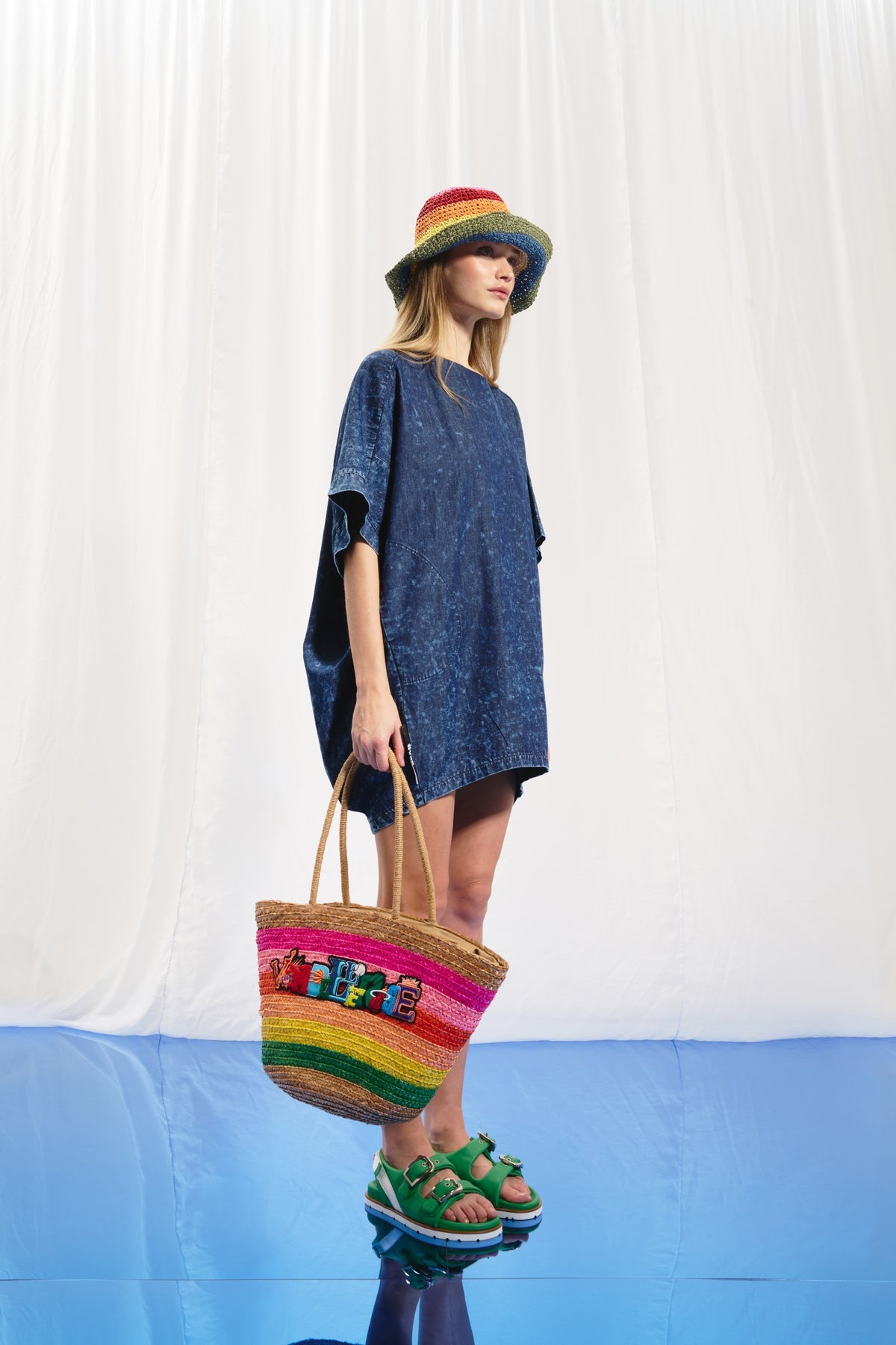 Multi Color Straw Bag Kok