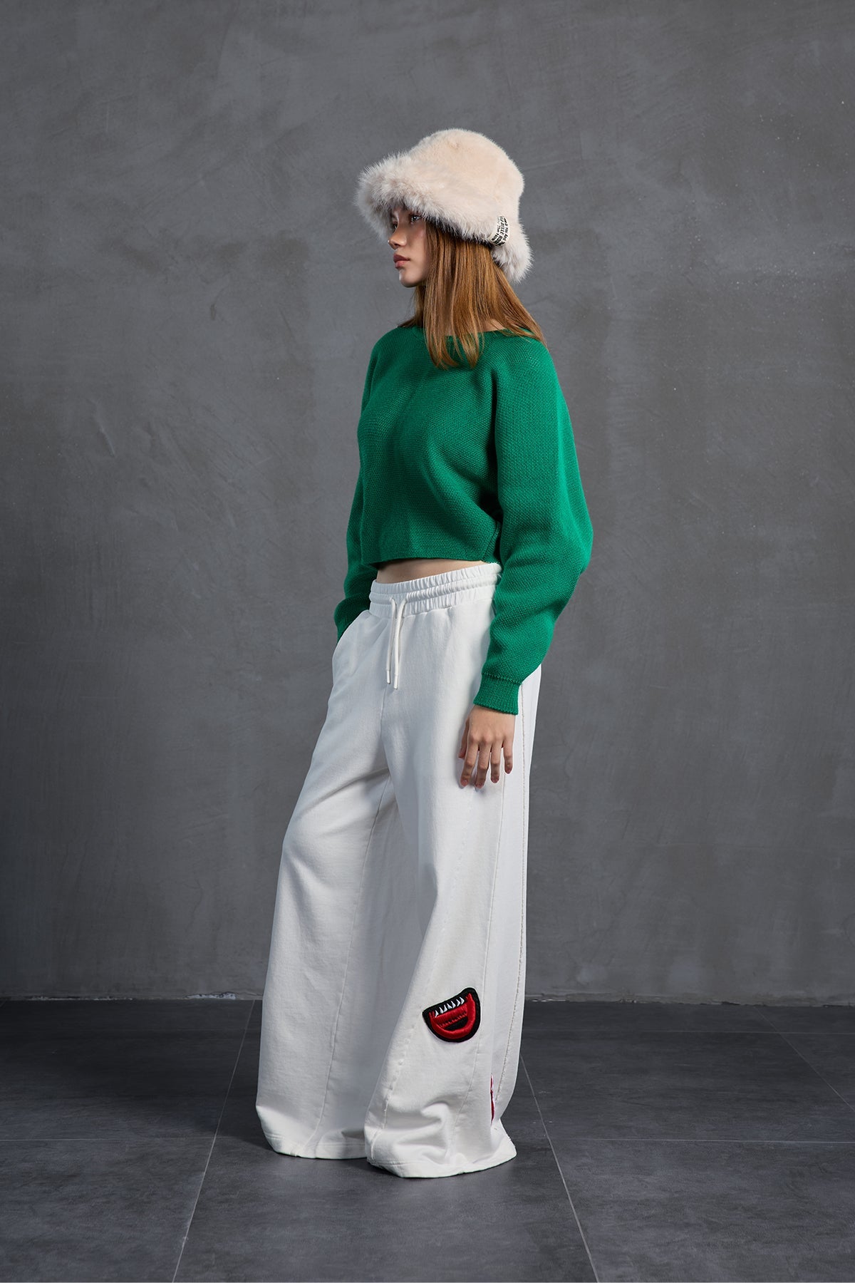 Beige Faux Fur Bucket Hat Peter