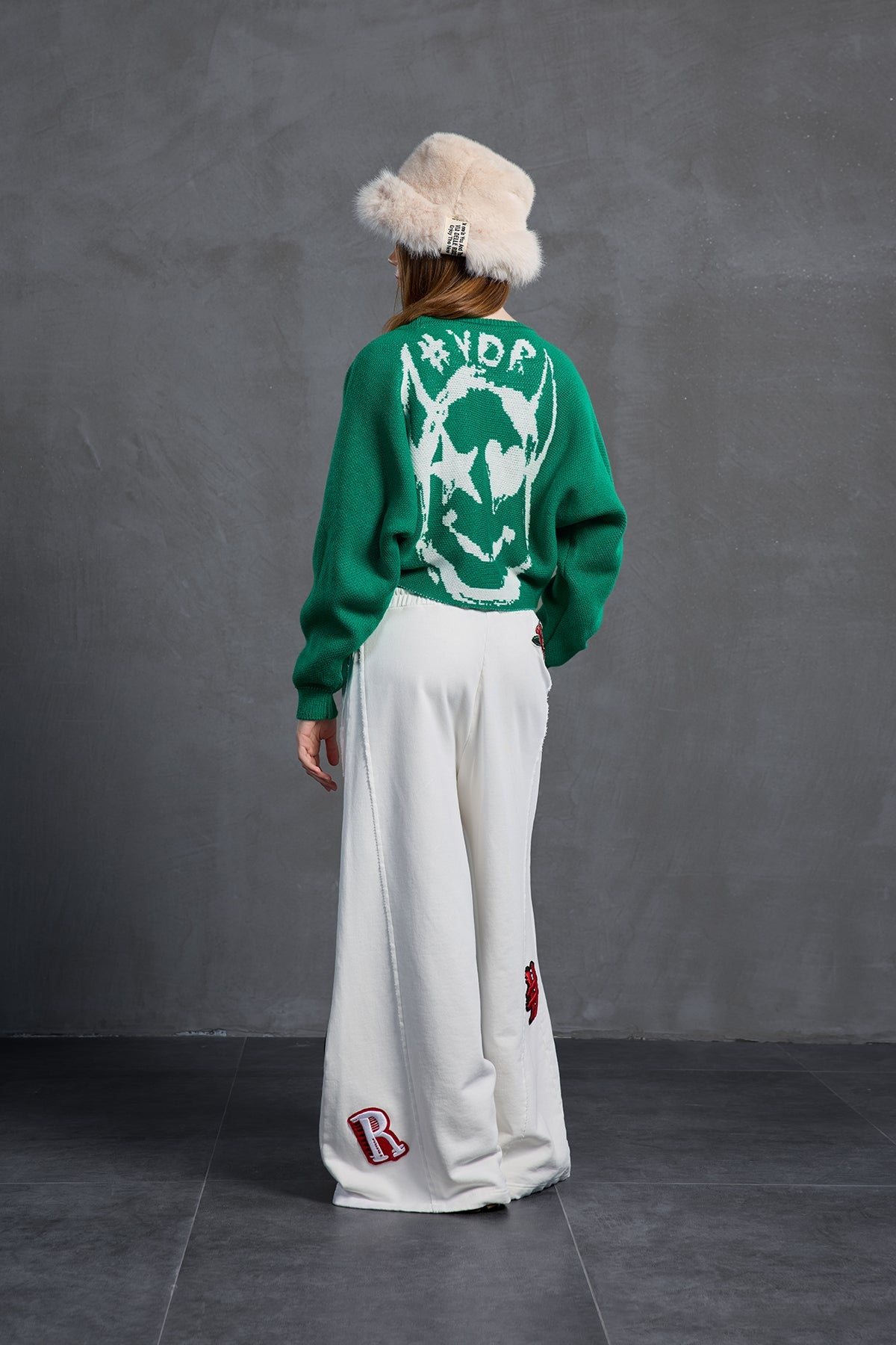 Beige Faux Fur Bucket Hat Peter