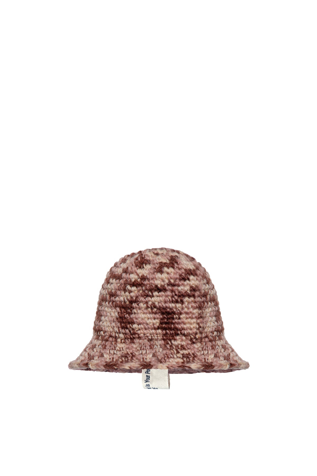 Beige Brown Knitted Bucket Hat Polin